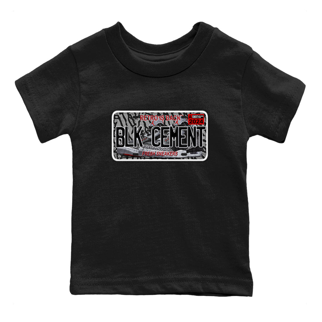 snkmatch Plate snkmatch Tees Kids - Air Jordan 3 Black Cement