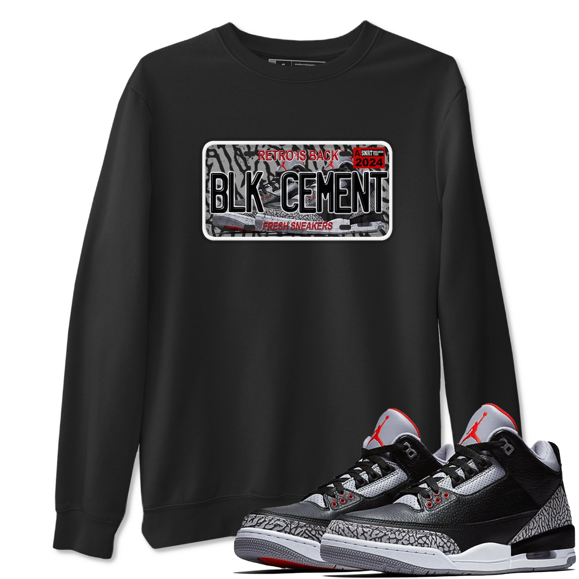 snkmatch Plate snkmatch Tees - Air Jordan 3 Black Cement