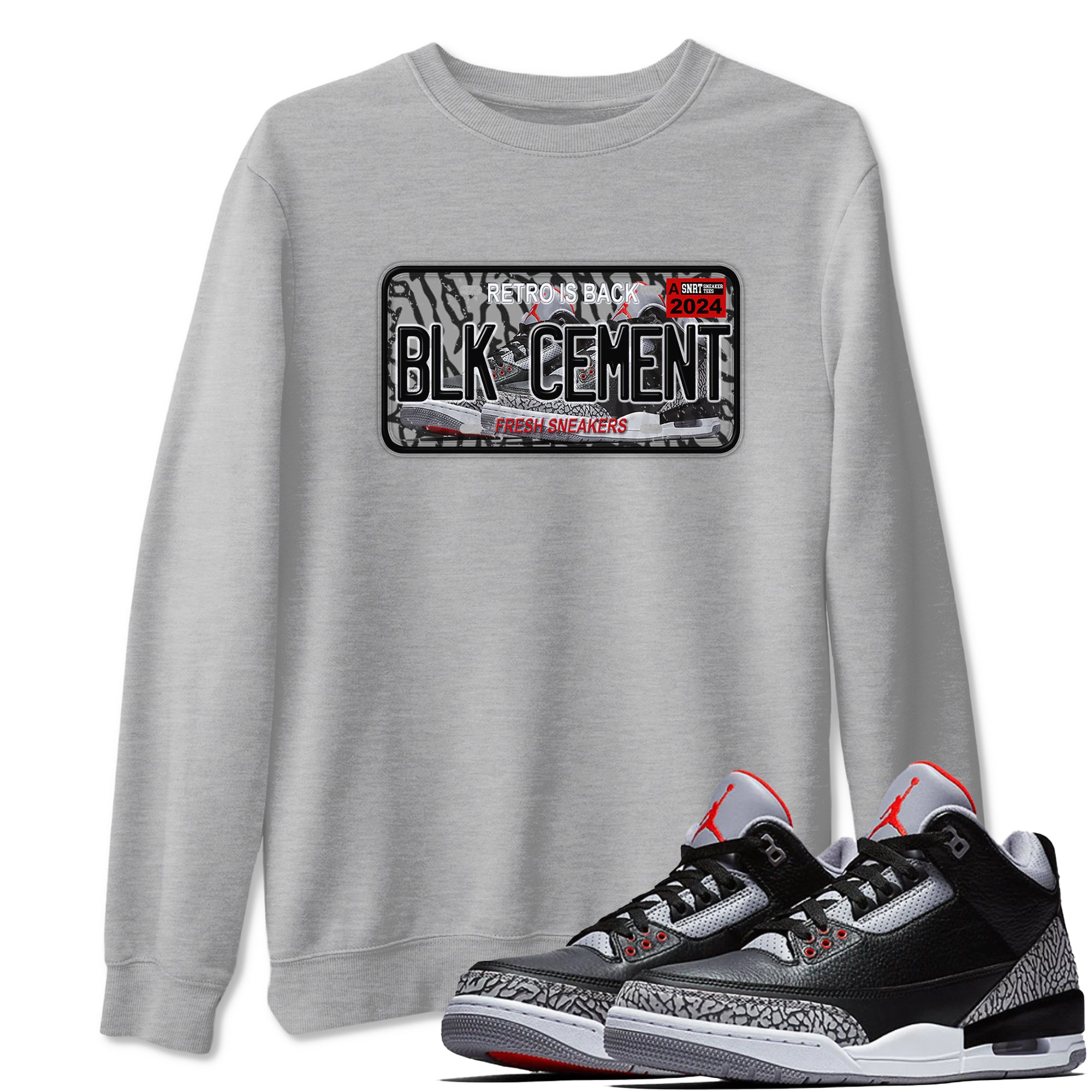 snkmatch Plate snkmatch Tees - Air Jordan 3 Black Cement