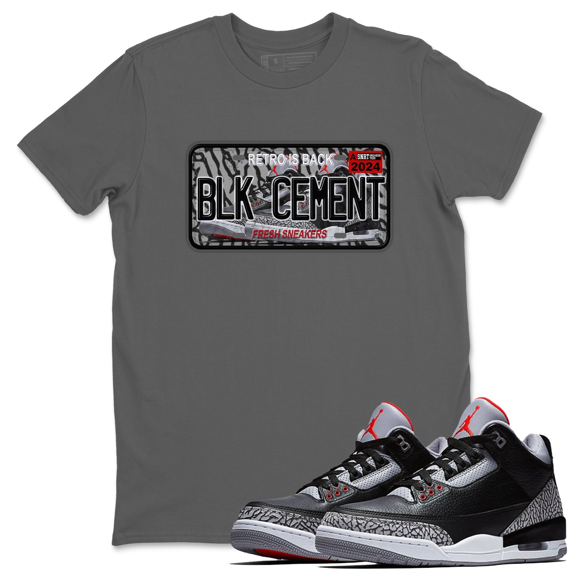 snkmatch Plate snkmatch Tees - Air Jordan 3 Black Cement