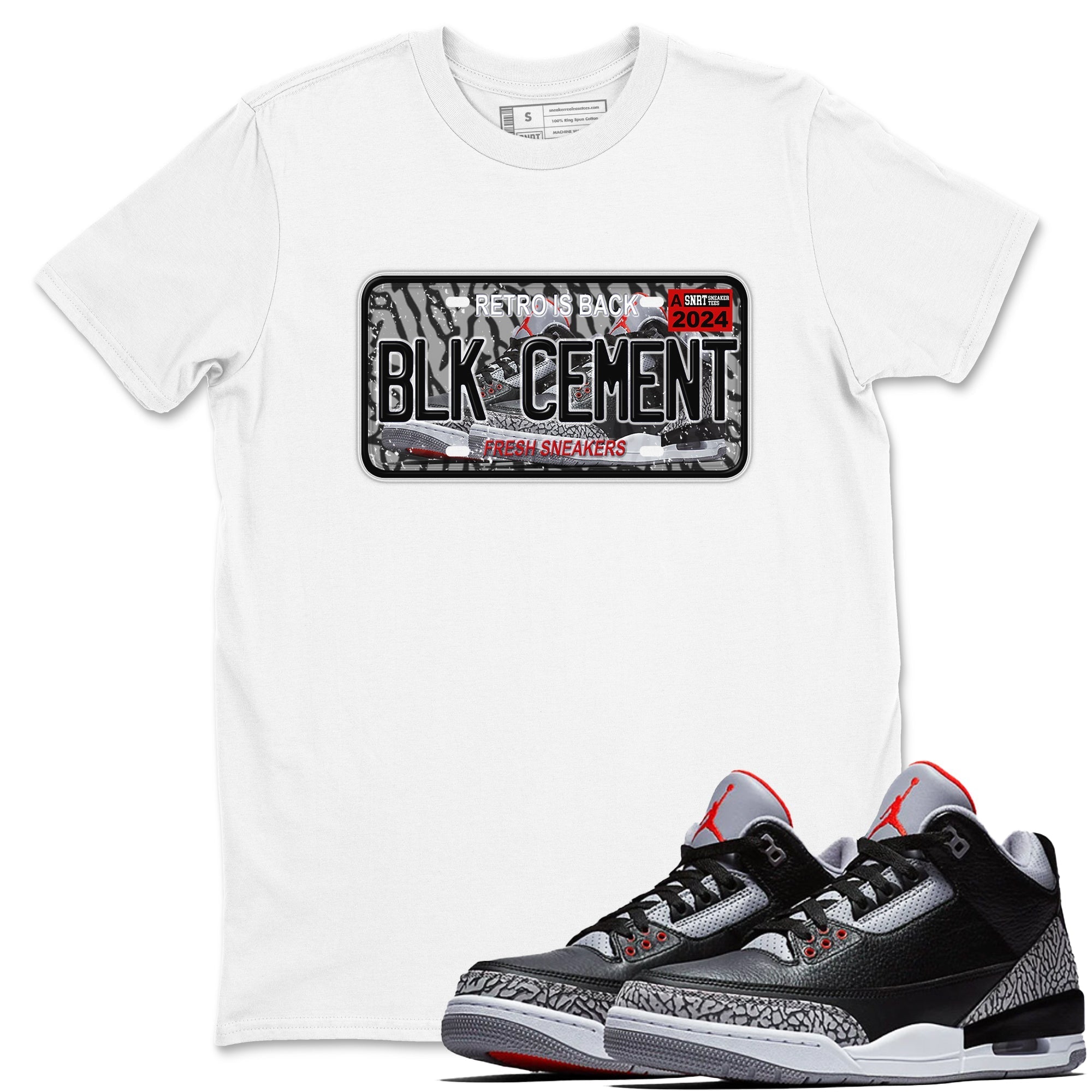 snkmatch Plate snkmatch Tees - Air Jordan 3 Black Cement