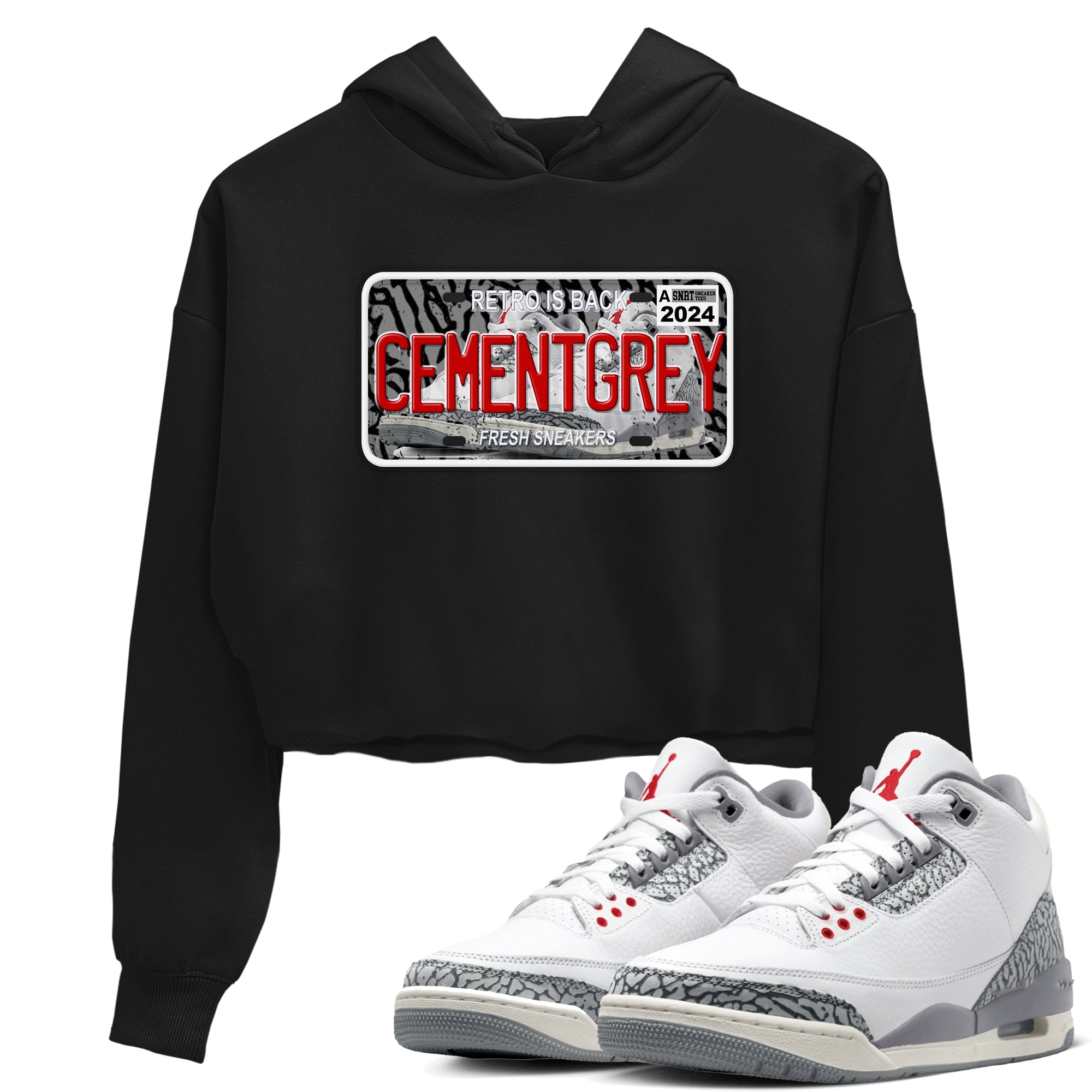 snkmatch Plate snkmatch Women's Top - Air Jordan 3 Cement Grey