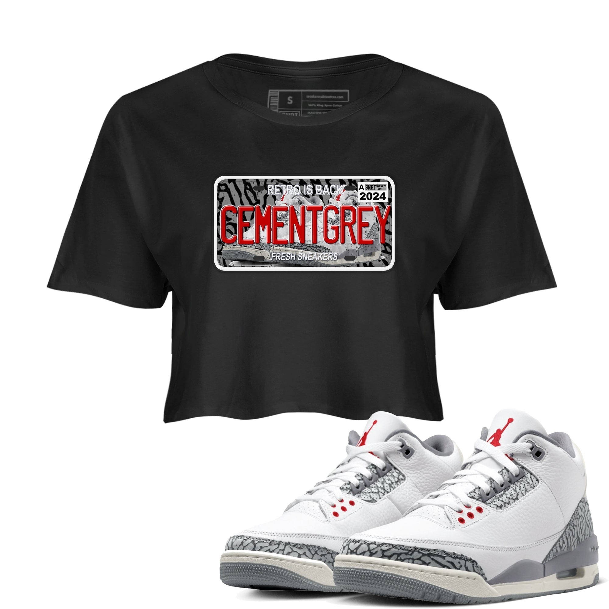 snkmatch Plate snkmatch Women's Top - Air Jordan 3 Cement Grey