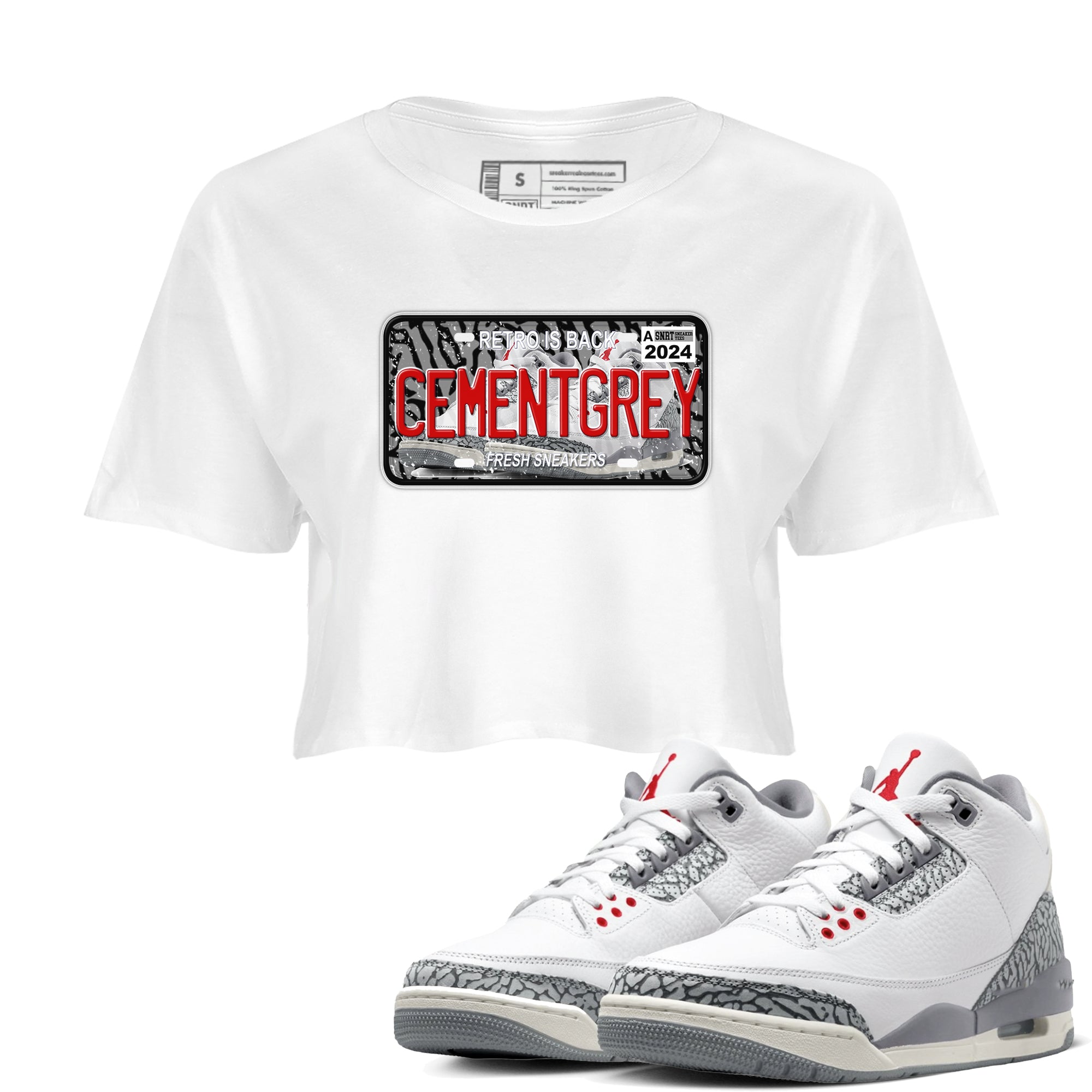 snkmatch Plate snkmatch Women's Top - Air Jordan 3 Cement Grey