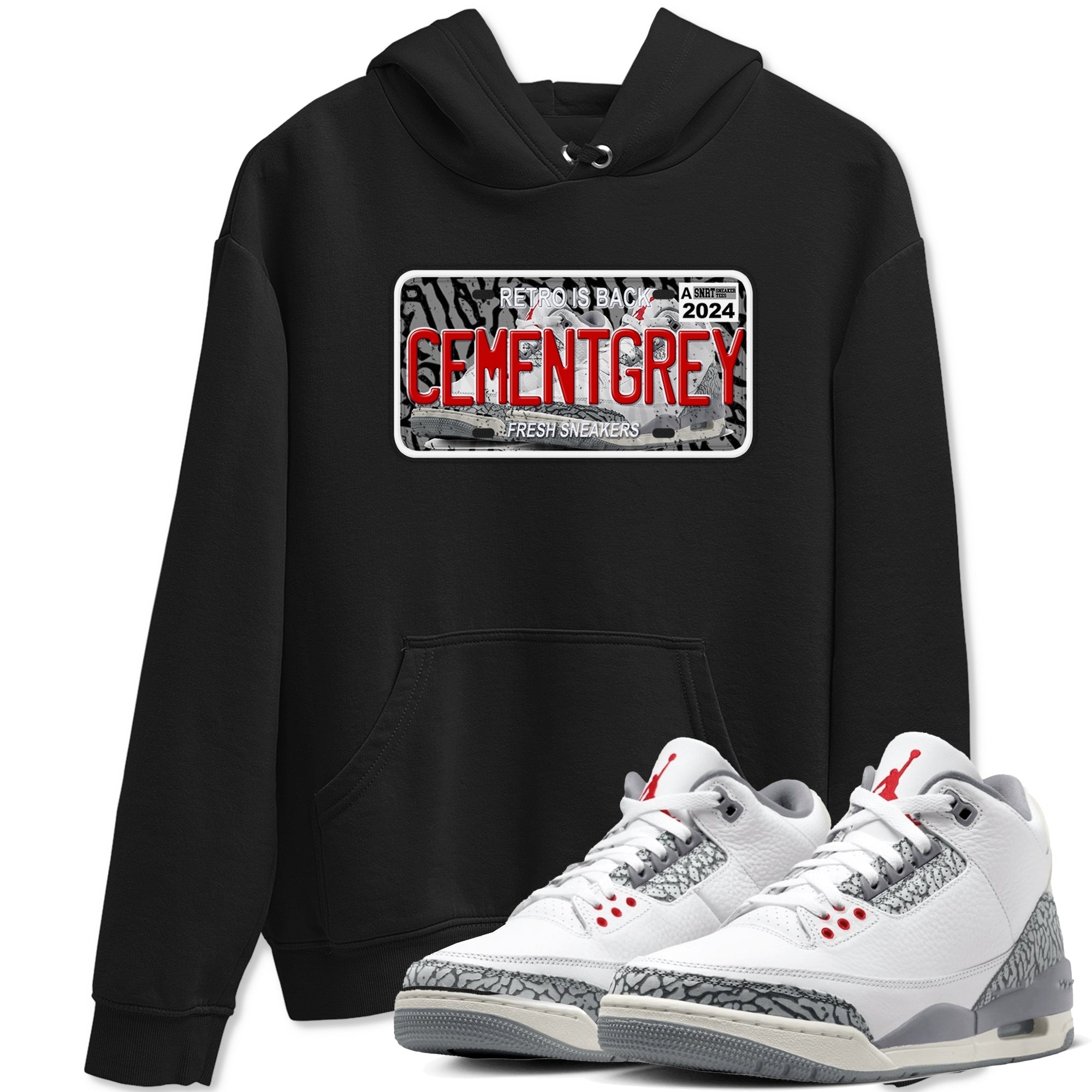 snkmatch Plate snkmatch Tees - Air Jordan 3 Cement Grey