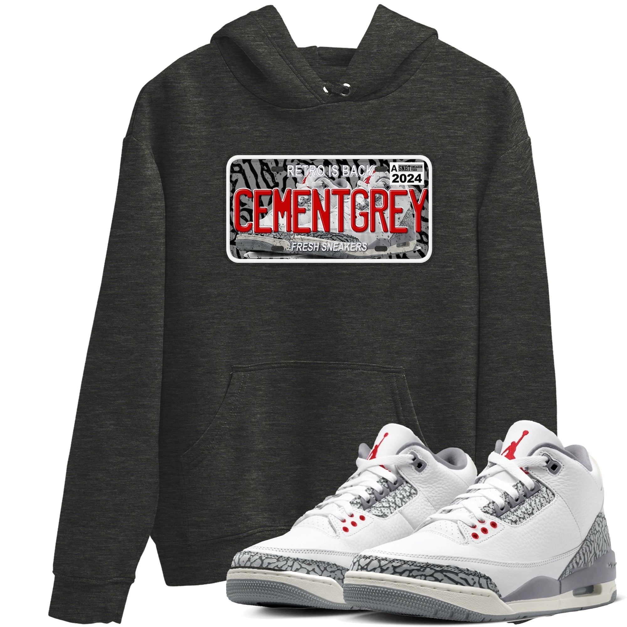 snkmatch Plate snkmatch Tees - Air Jordan 3 Cement Grey