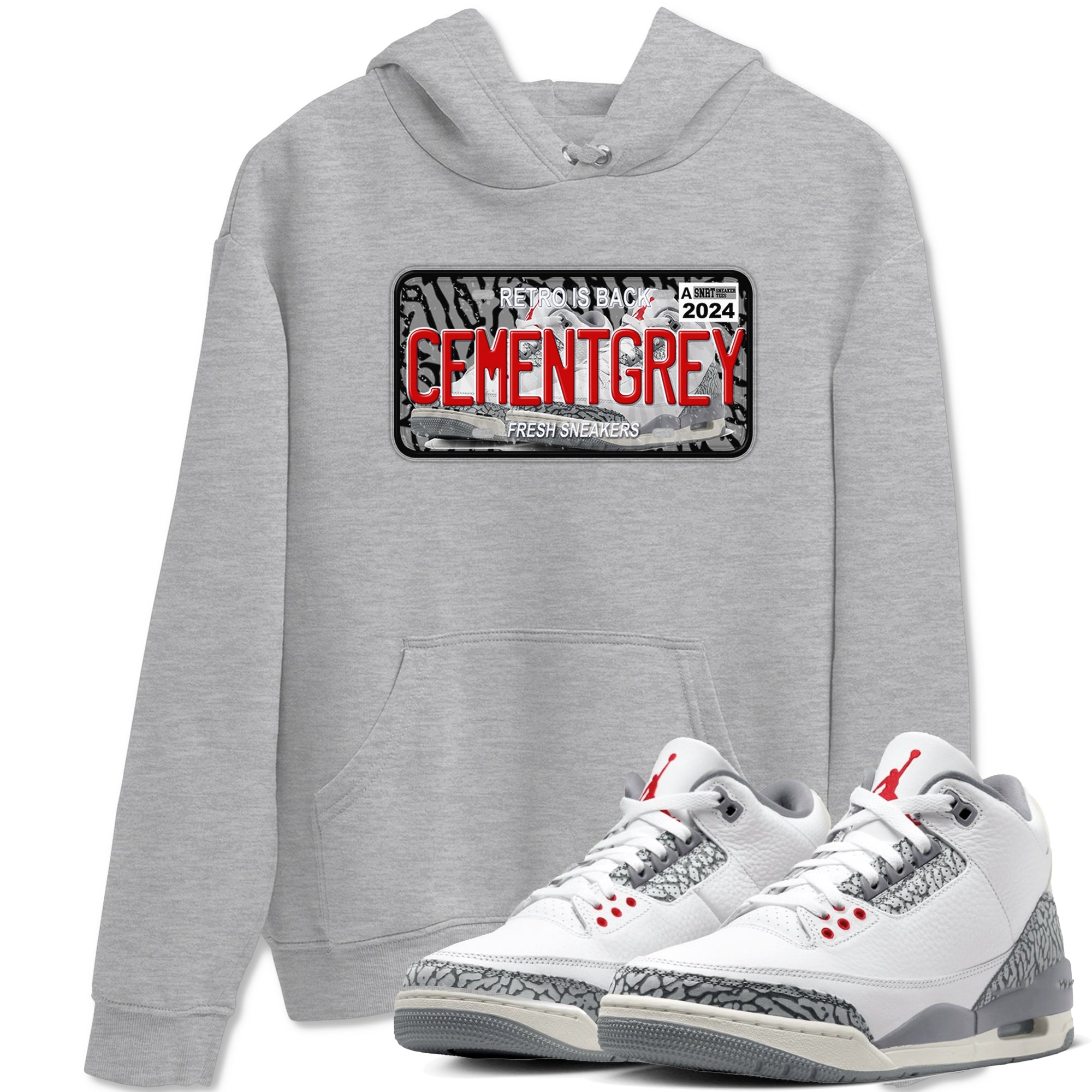 snkmatch Plate snkmatch Tees - Air Jordan 3 Cement Grey