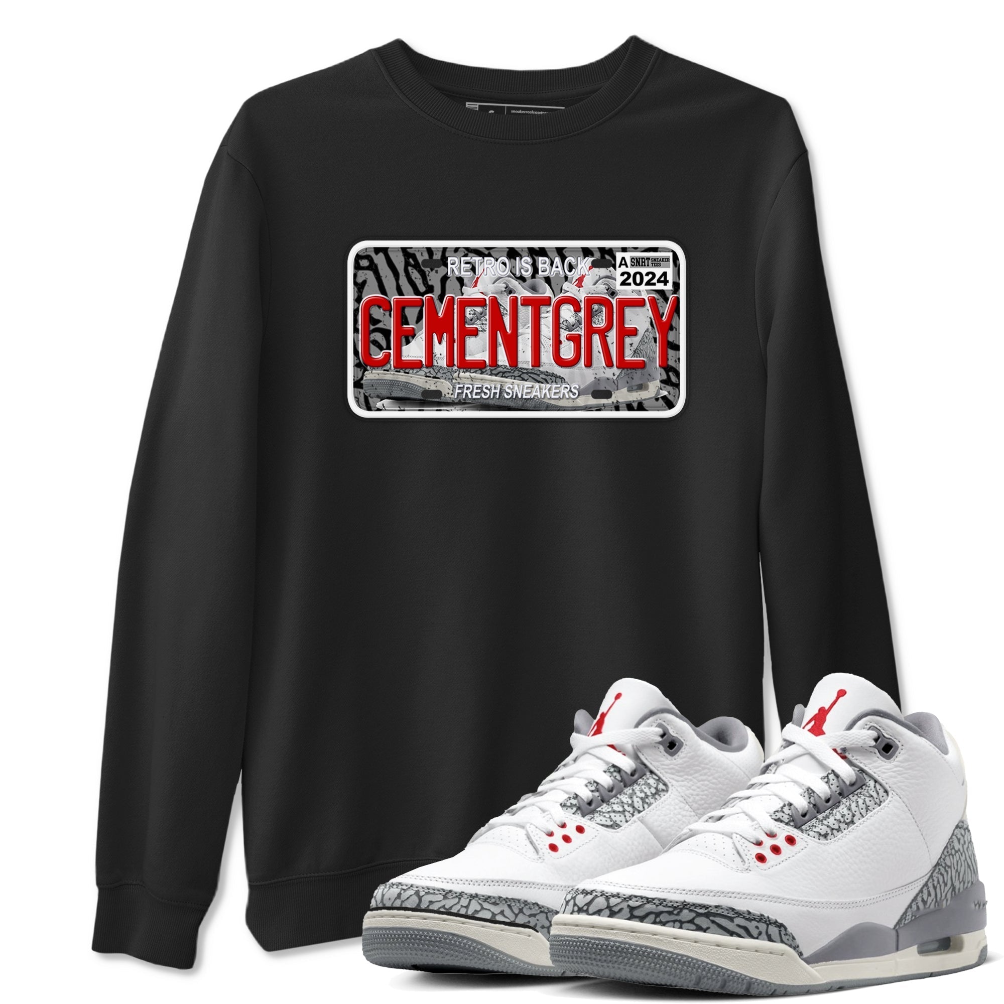snkmatch Plate snkmatch Tees - Air Jordan 3 Cement Grey