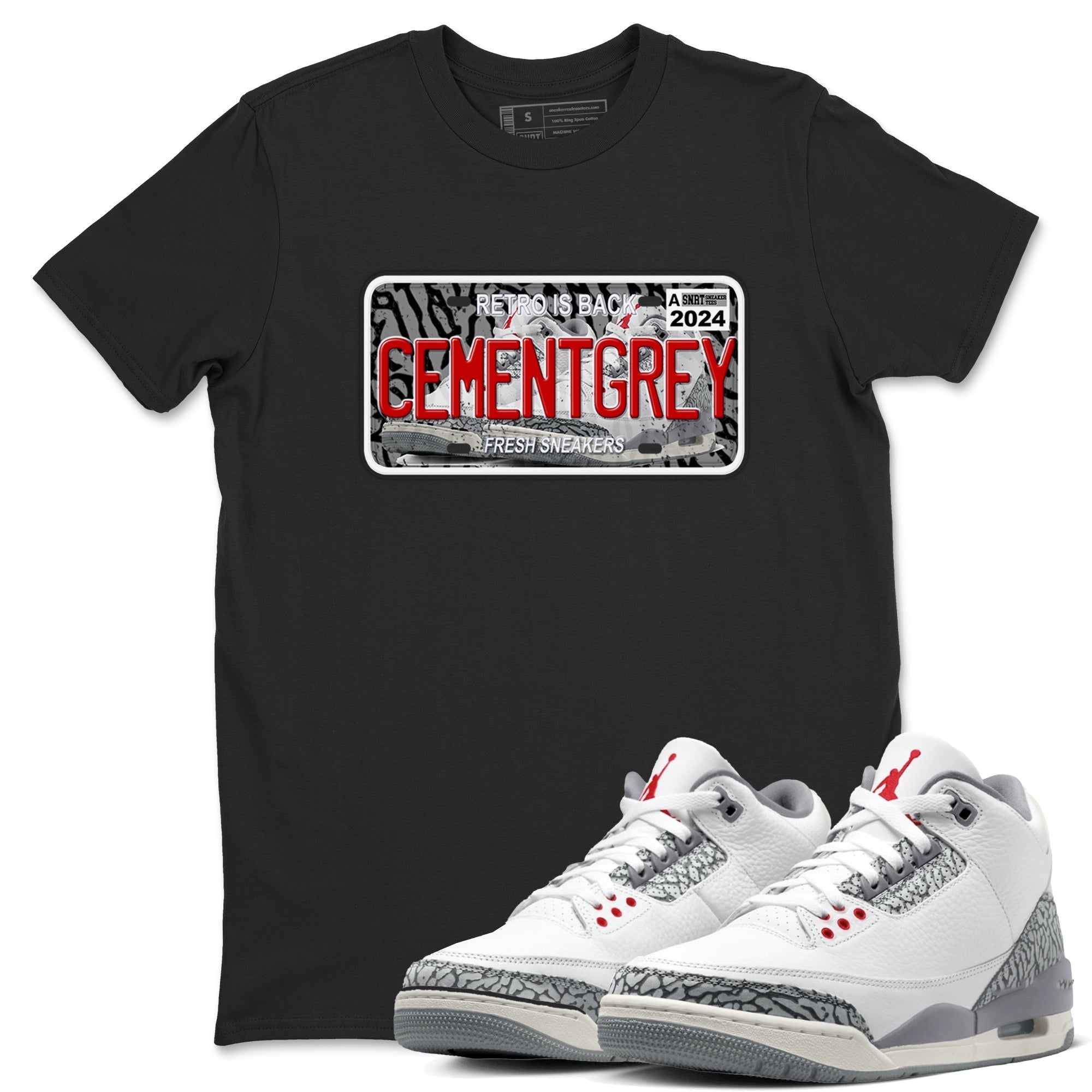 snkmatch Plate snkmatch Tees - Air Jordan 3 Cement Grey