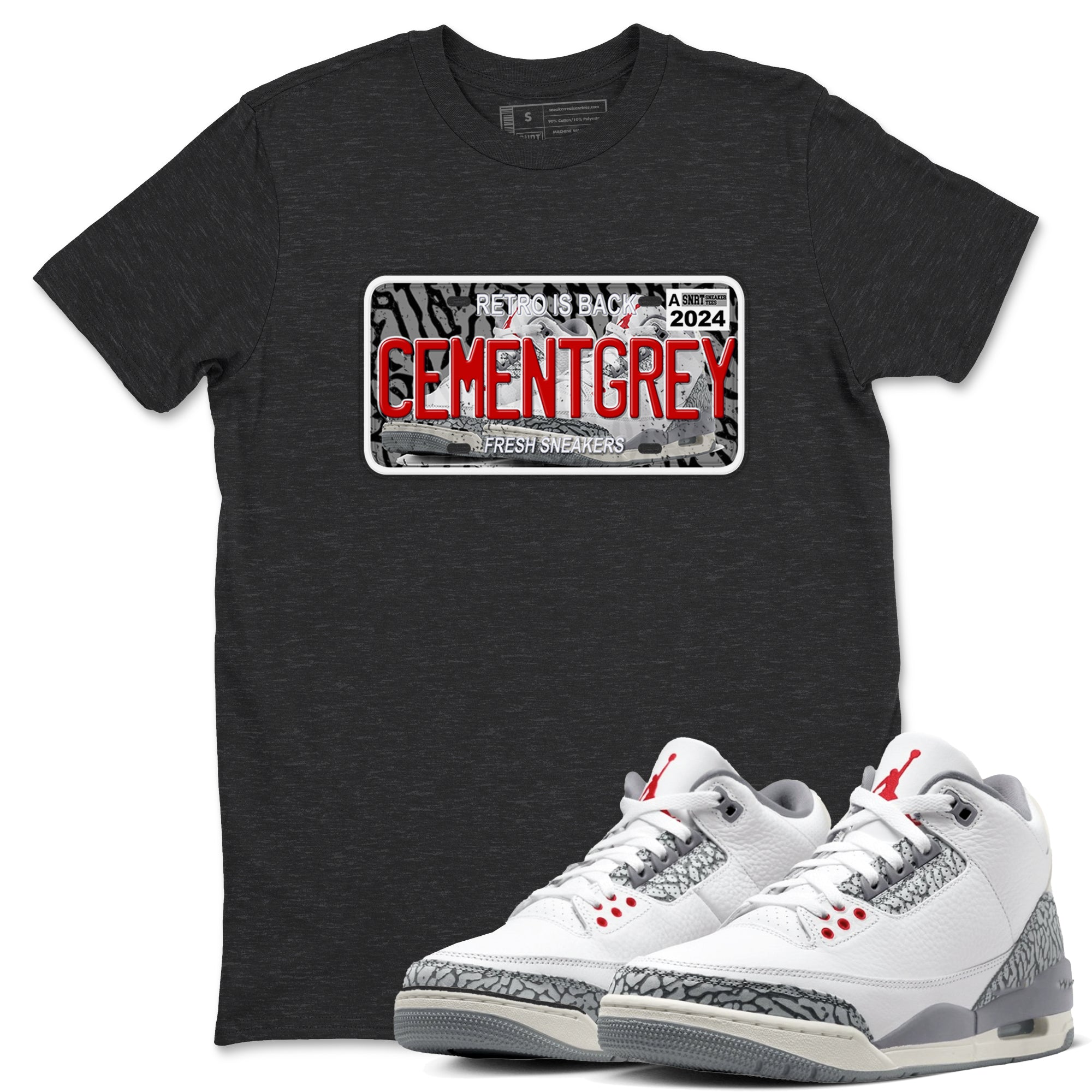 snkmatch Plate snkmatch Tees - Air Jordan 3 Cement Grey