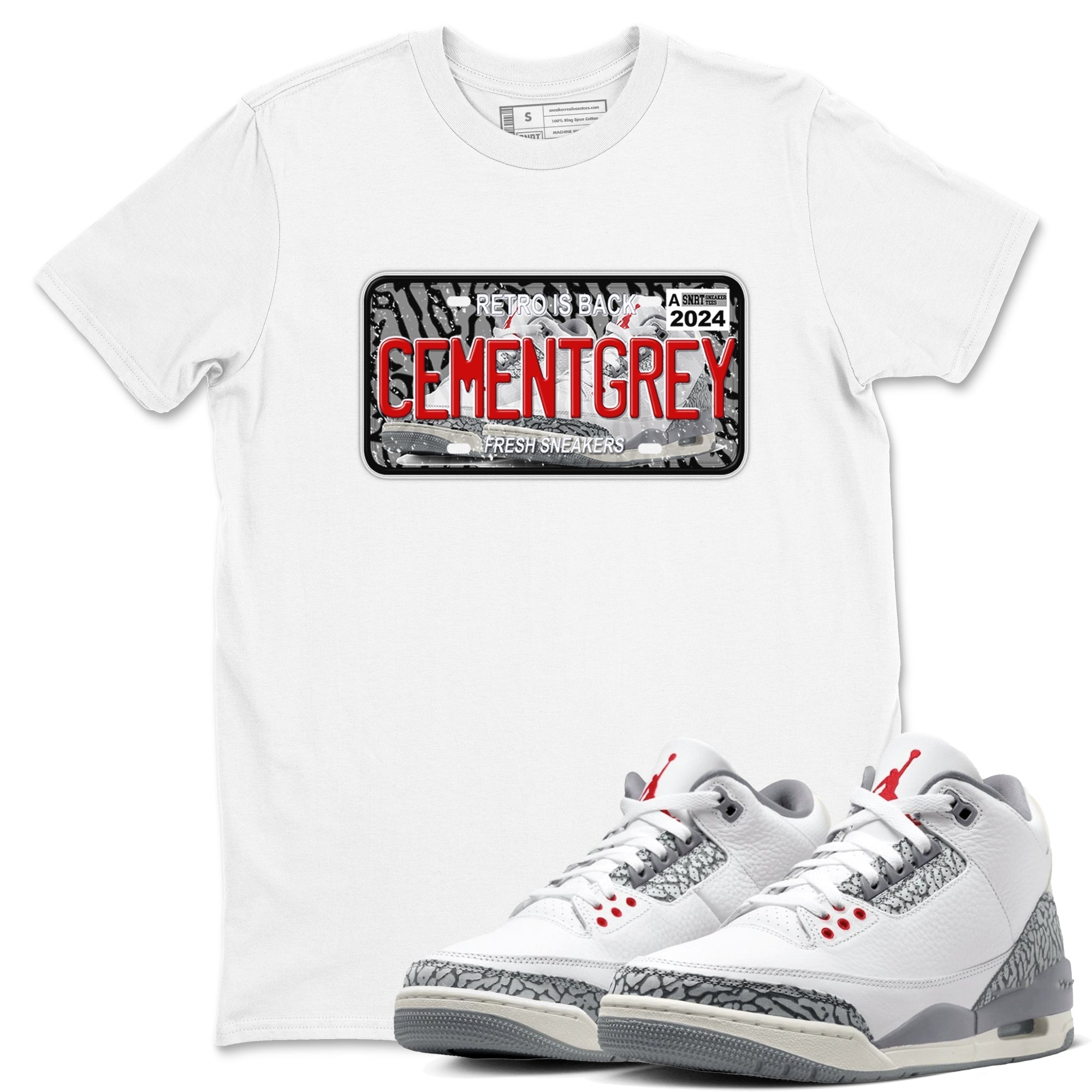snkmatch Plate snkmatch Tees - Air Jordan 3 Cement Grey