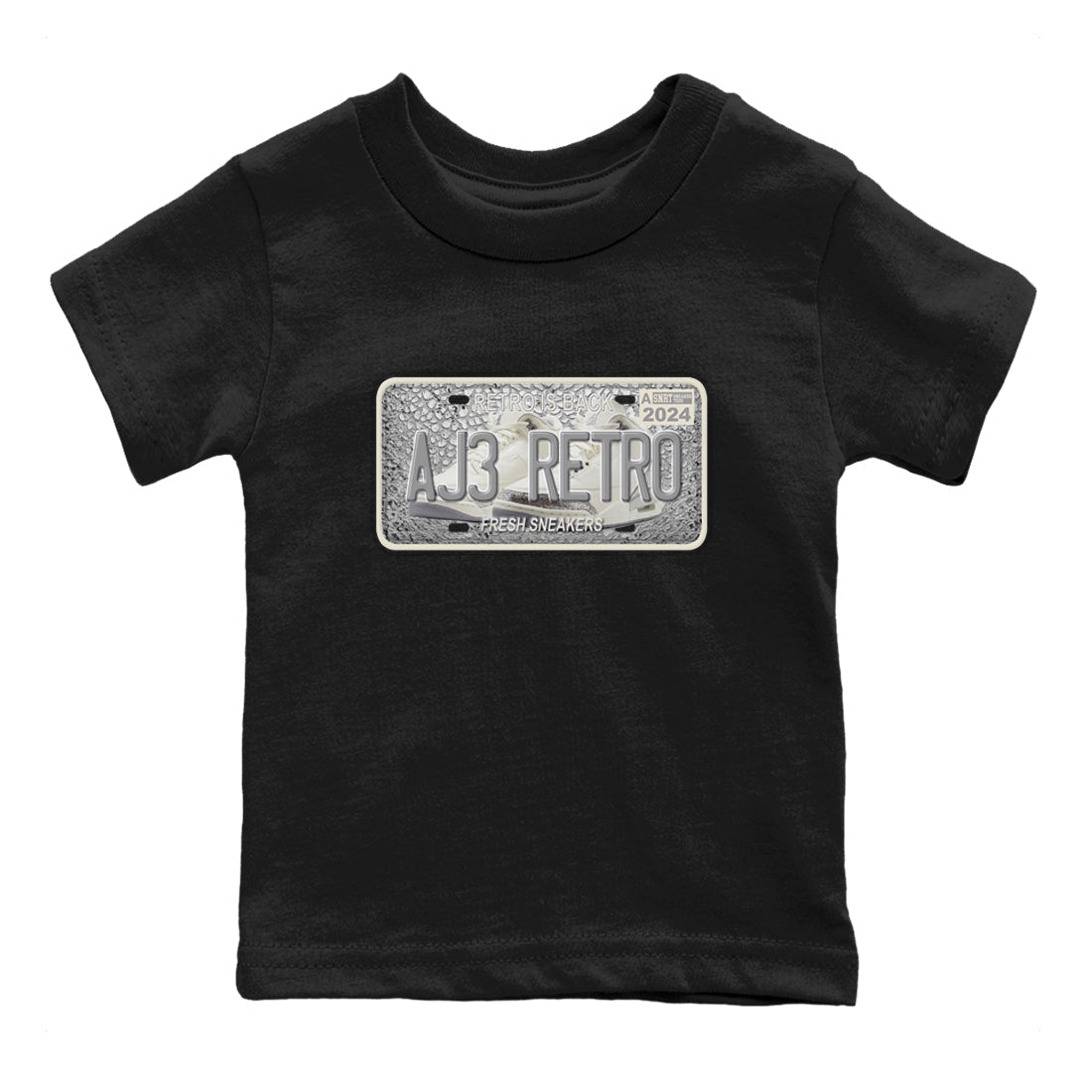 snkmatch Plate snkmatch Tees Kids - Air Jordan 3 Sail and Cement Grey