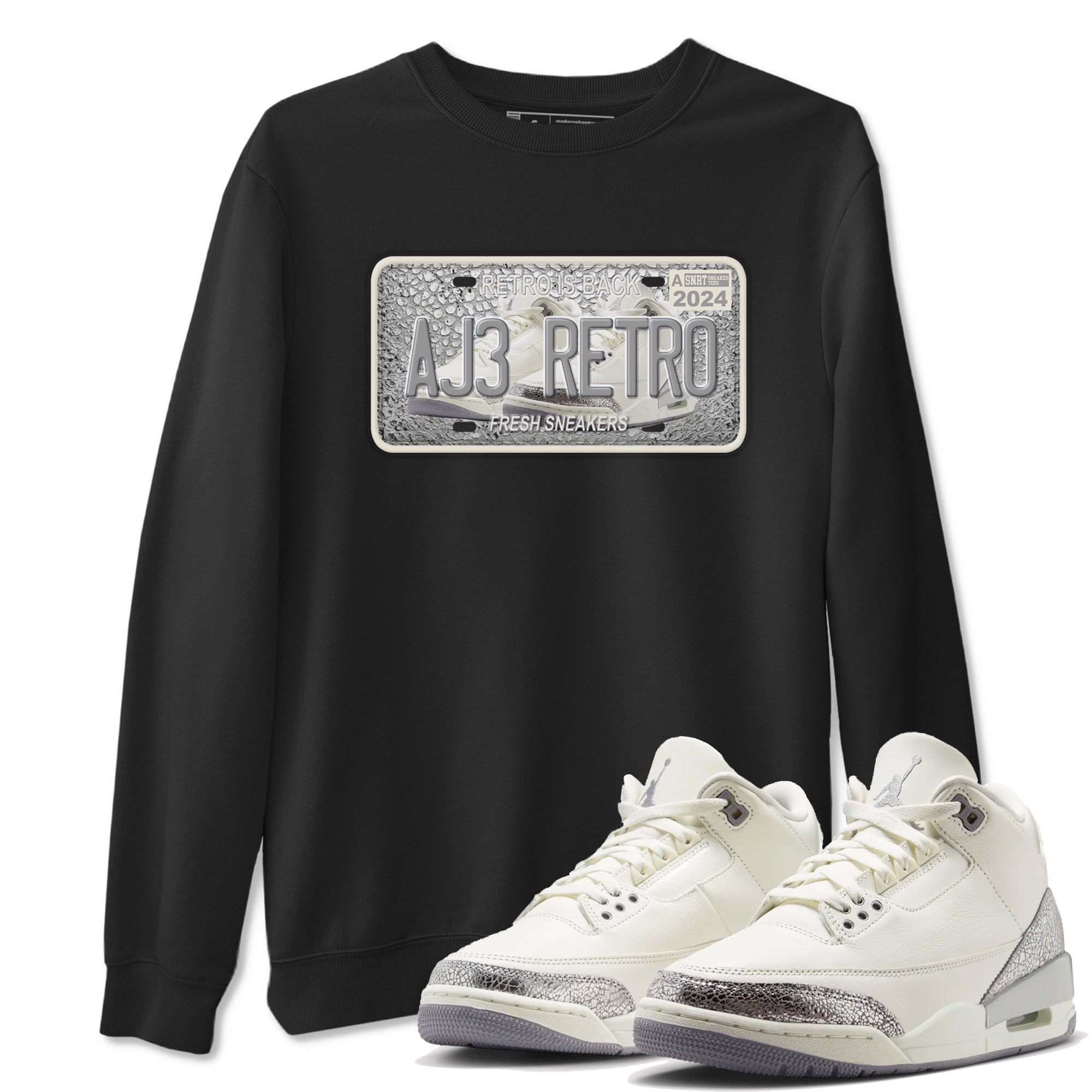 snkmatch Plate snkmatch Tees - Air Jordan 3 Sail and Cement Grey