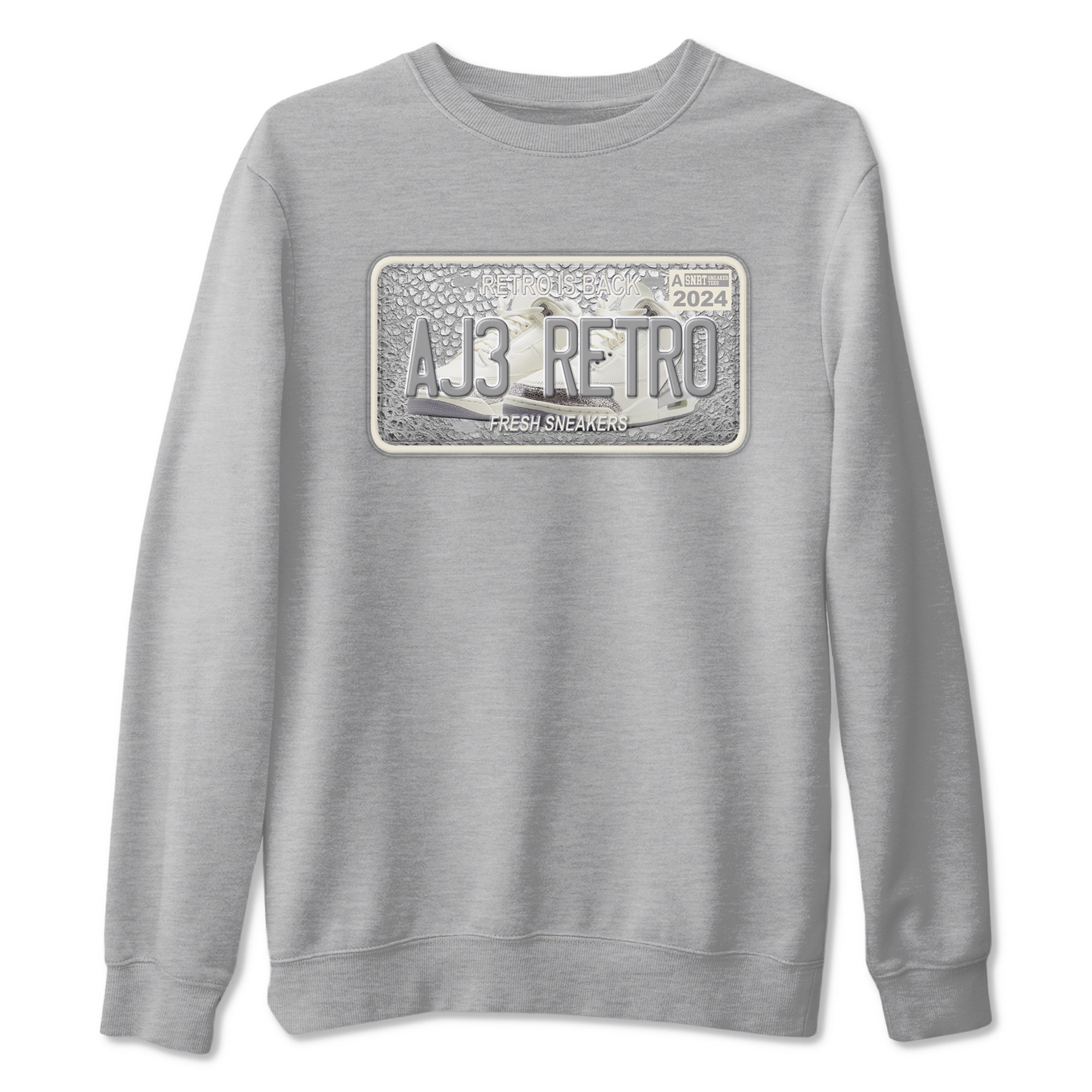 snkmatch Plate snkmatch Tees - Air Jordan 3 Sail and Cement Grey