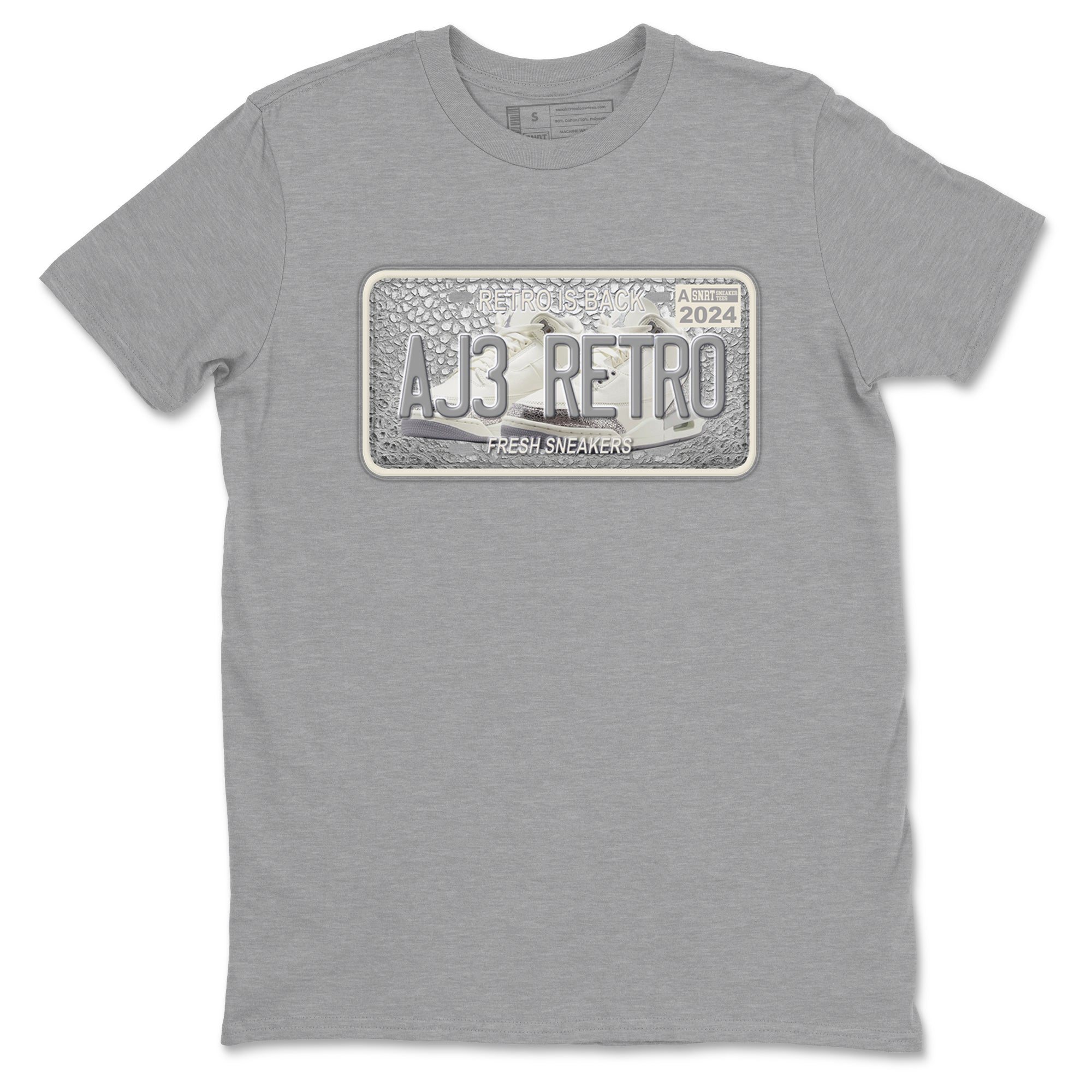 snkmatch Plate snkmatch Tees - Air Jordan 3 Sail and Cement Grey