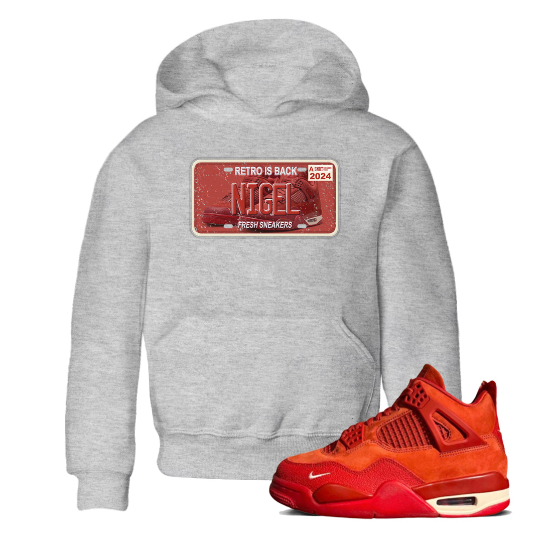 snkmatch Plate snkmatch Tees Kids - Air Jordan 4 Brick By Brick