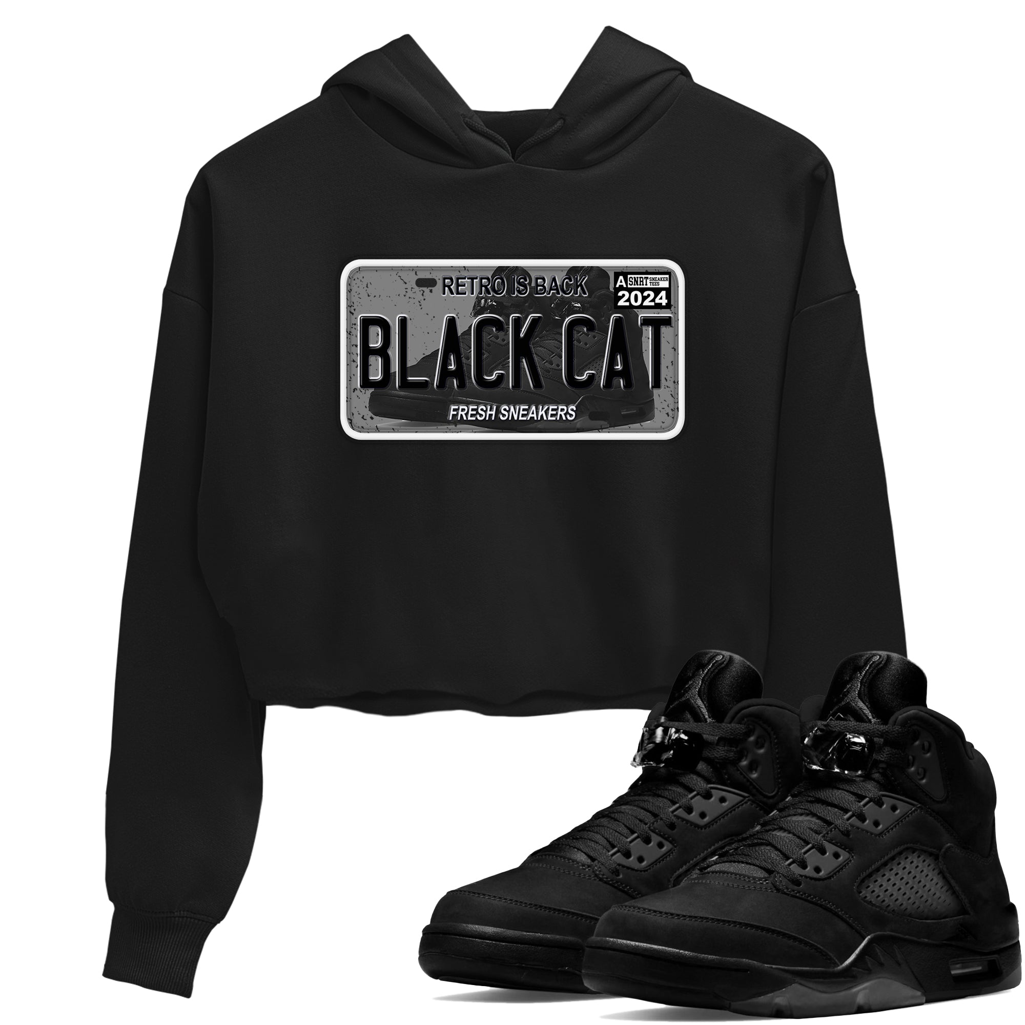 snkmatch Plate snkmatch Women's Top - Air Jordan 5 Black Cat