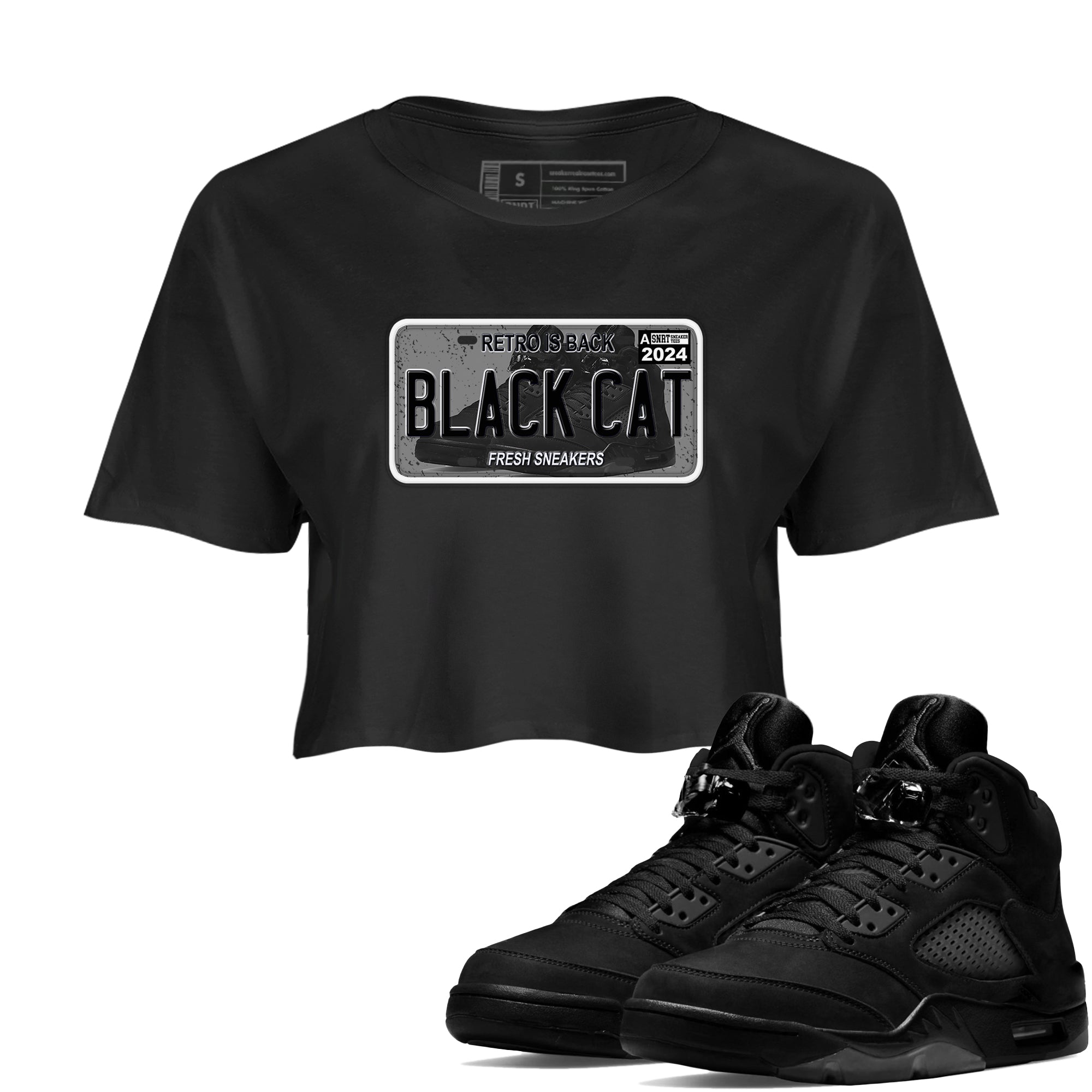 snkmatch Plate snkmatch Women's Top - Air Jordan 5 Black Cat