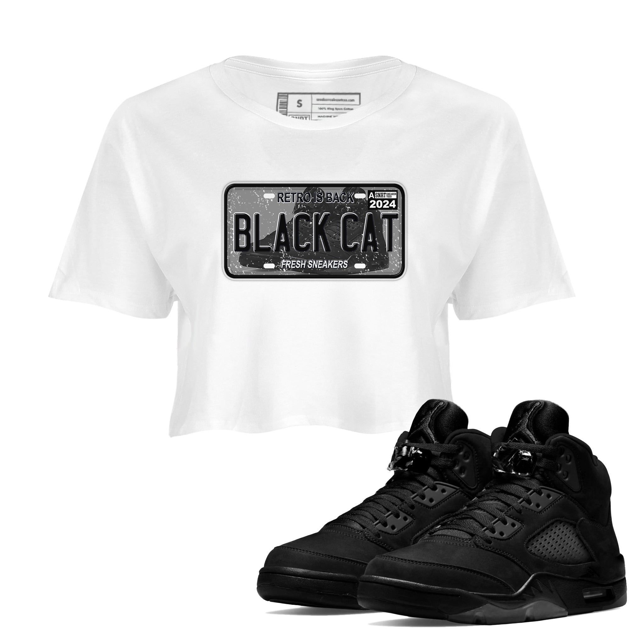 snkmatch Plate snkmatch Women's Top - Air Jordan 5 Black Cat