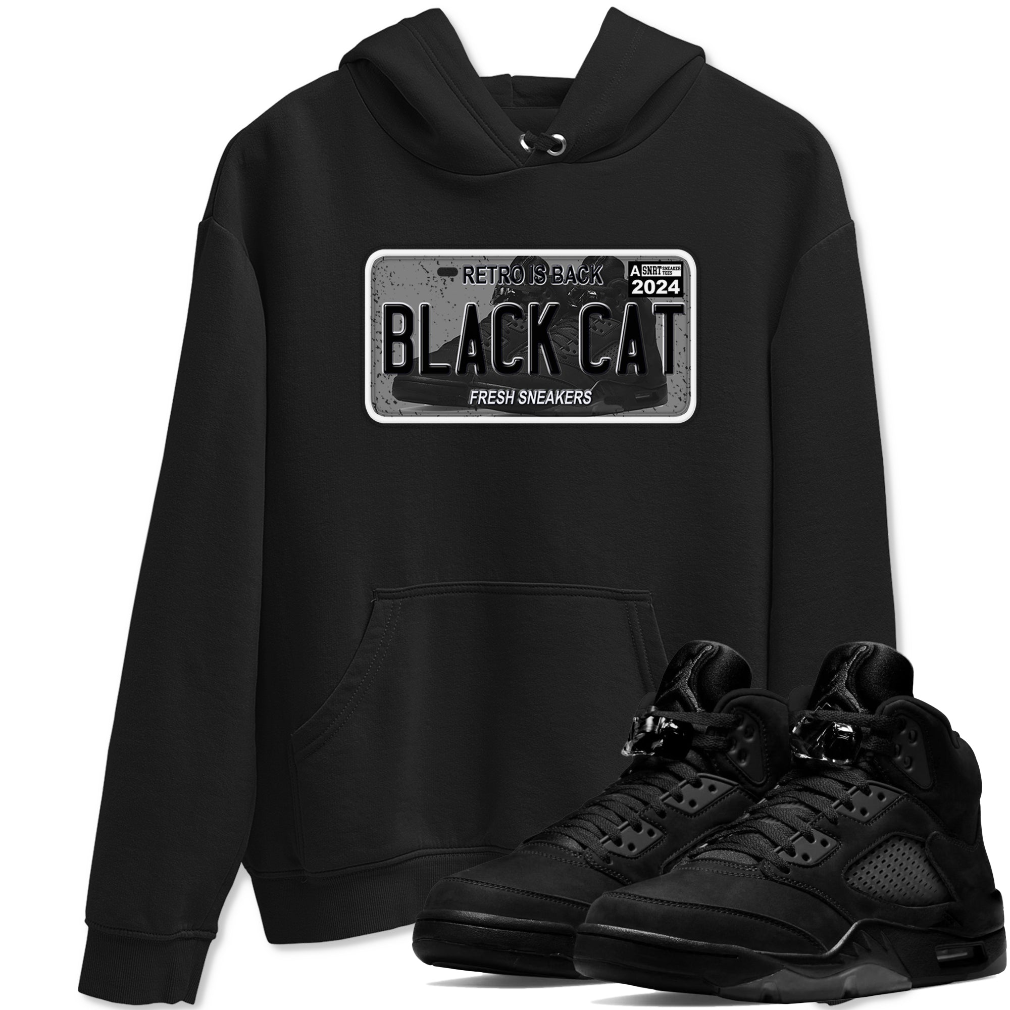 snkmatch Plate snkmatch Tees - Air Jordan 5 Black Cat