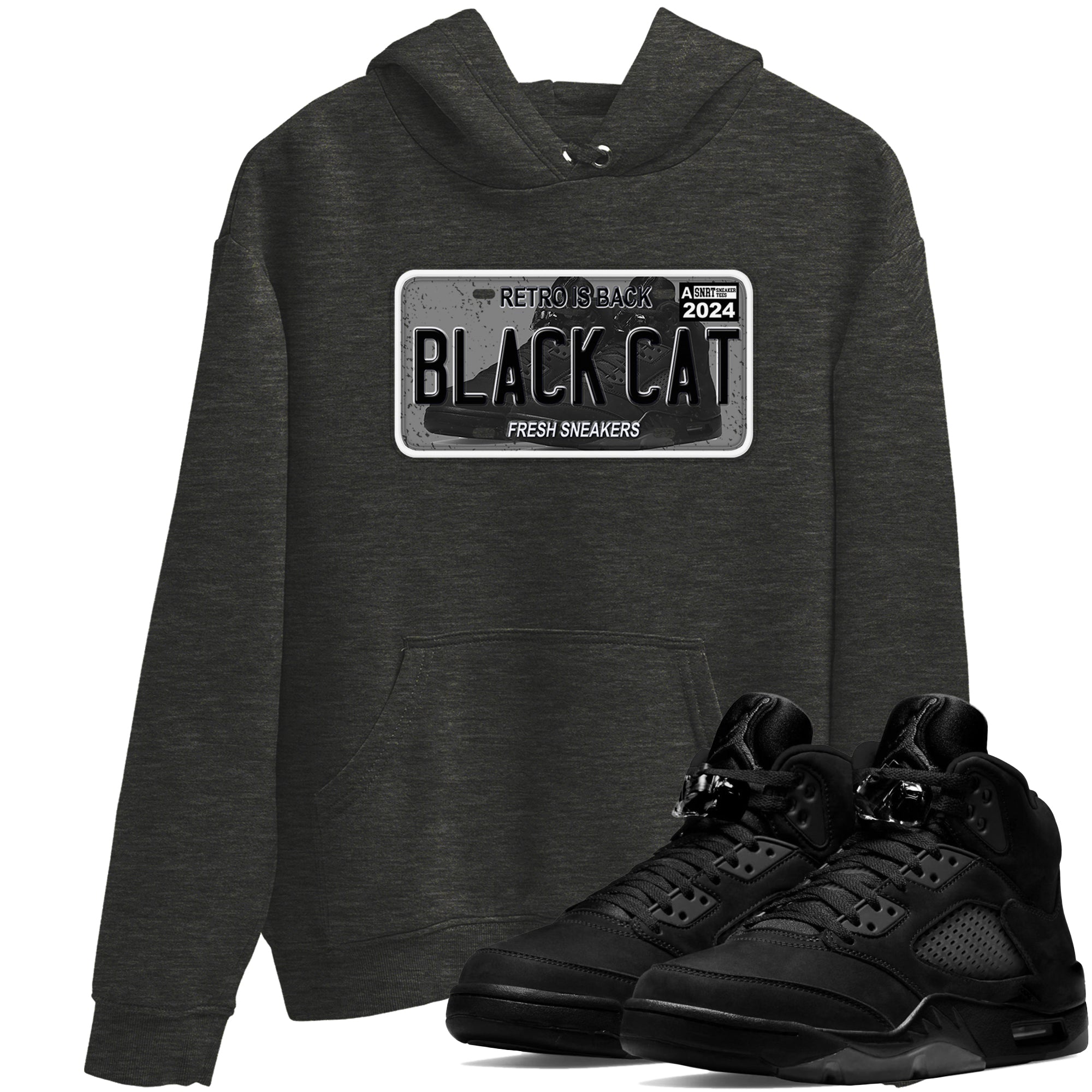 snkmatch Plate snkmatch Tees - Air Jordan 5 Black Cat