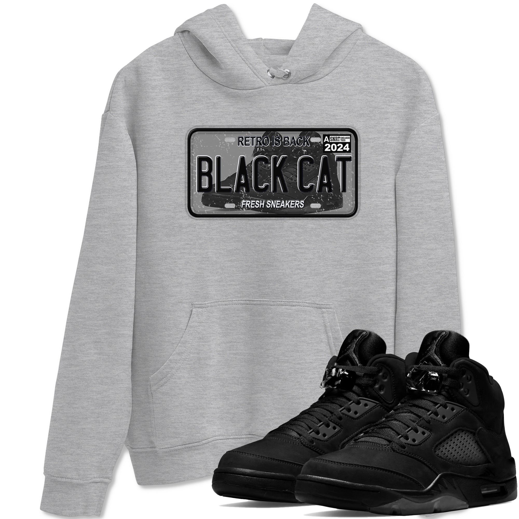 snkmatch Plate snkmatch Tees - Air Jordan 5 Black Cat