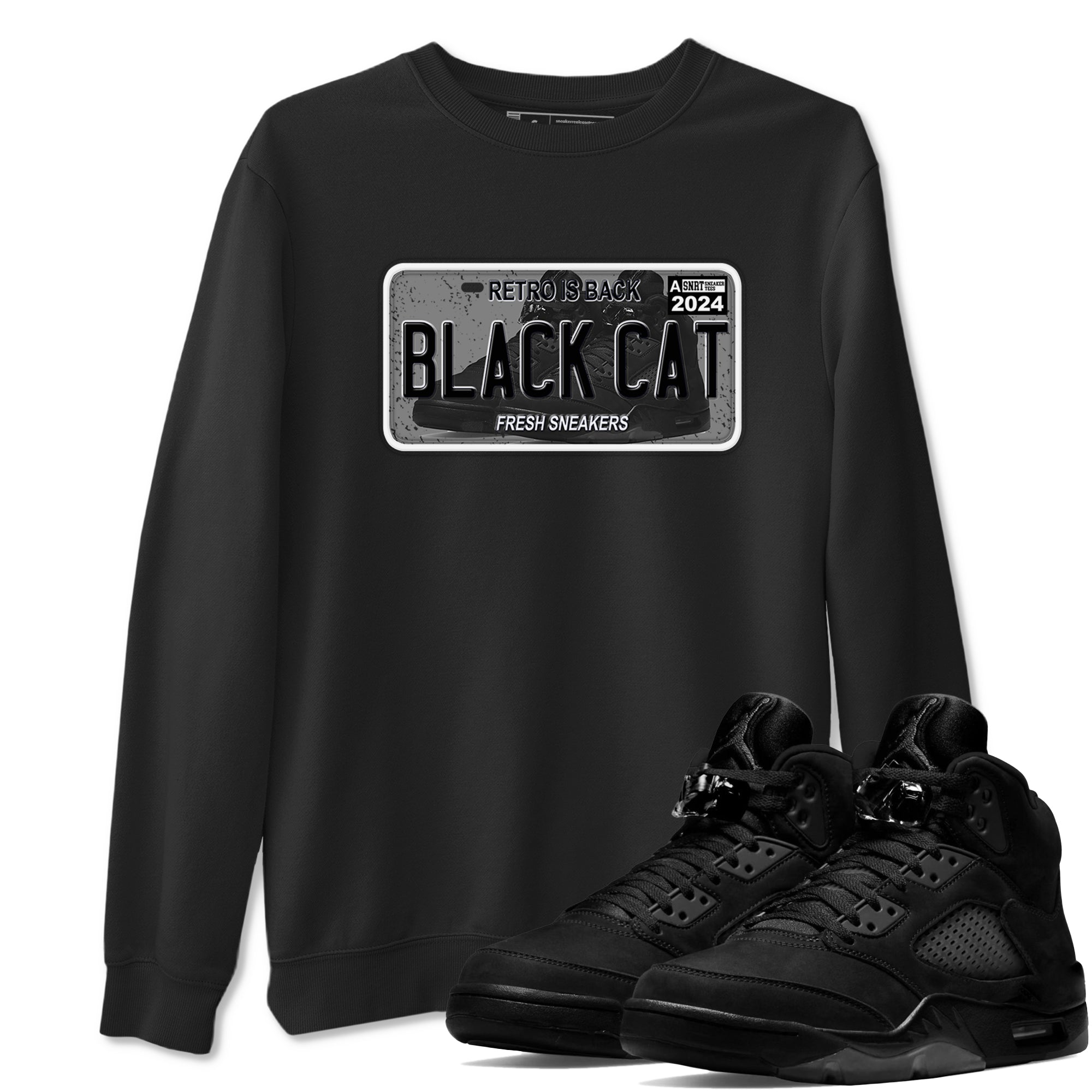 snkmatch Plate snkmatch Tees - Air Jordan 5 Black Cat