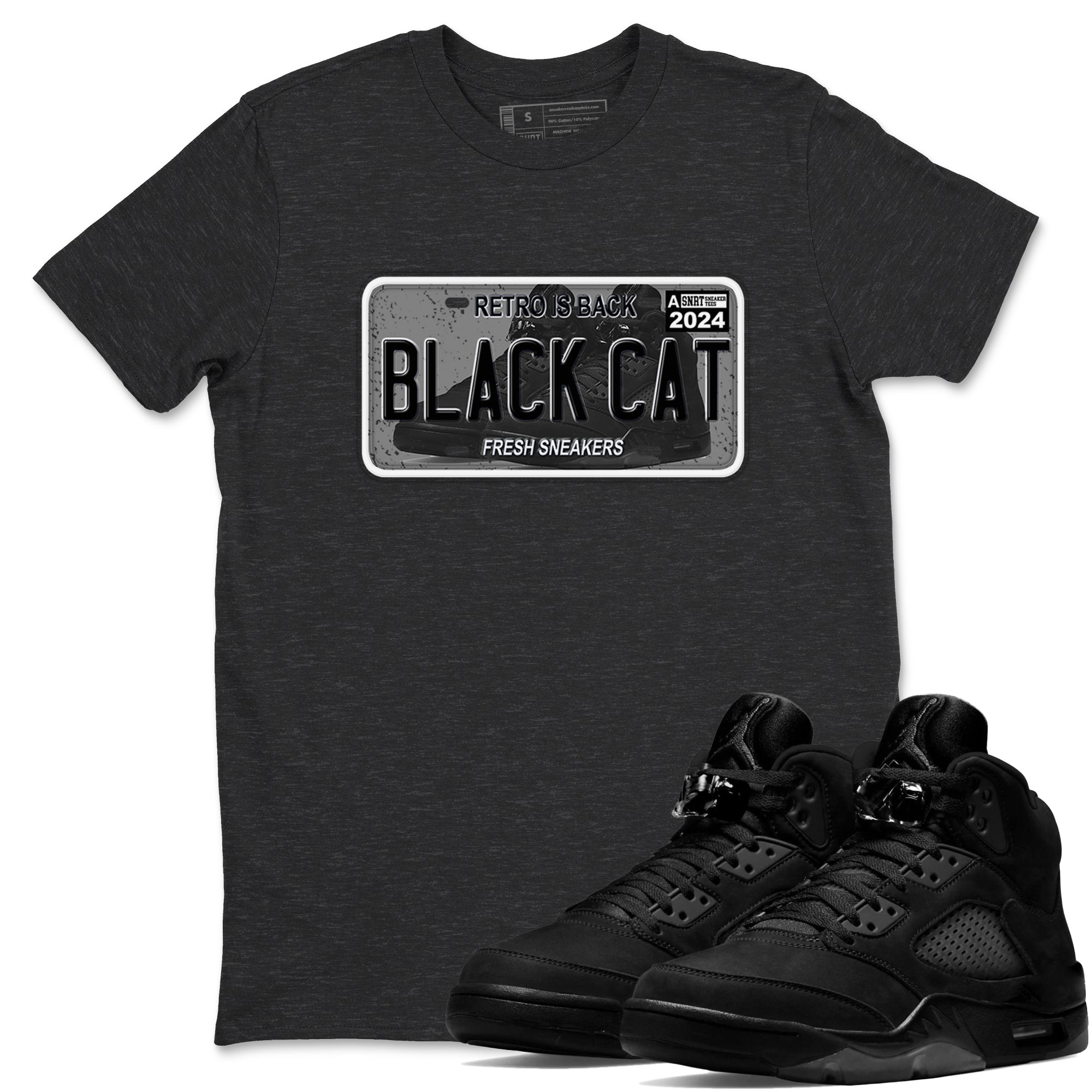 snkmatch Plate snkmatch Tees - Air Jordan 5 Black Cat