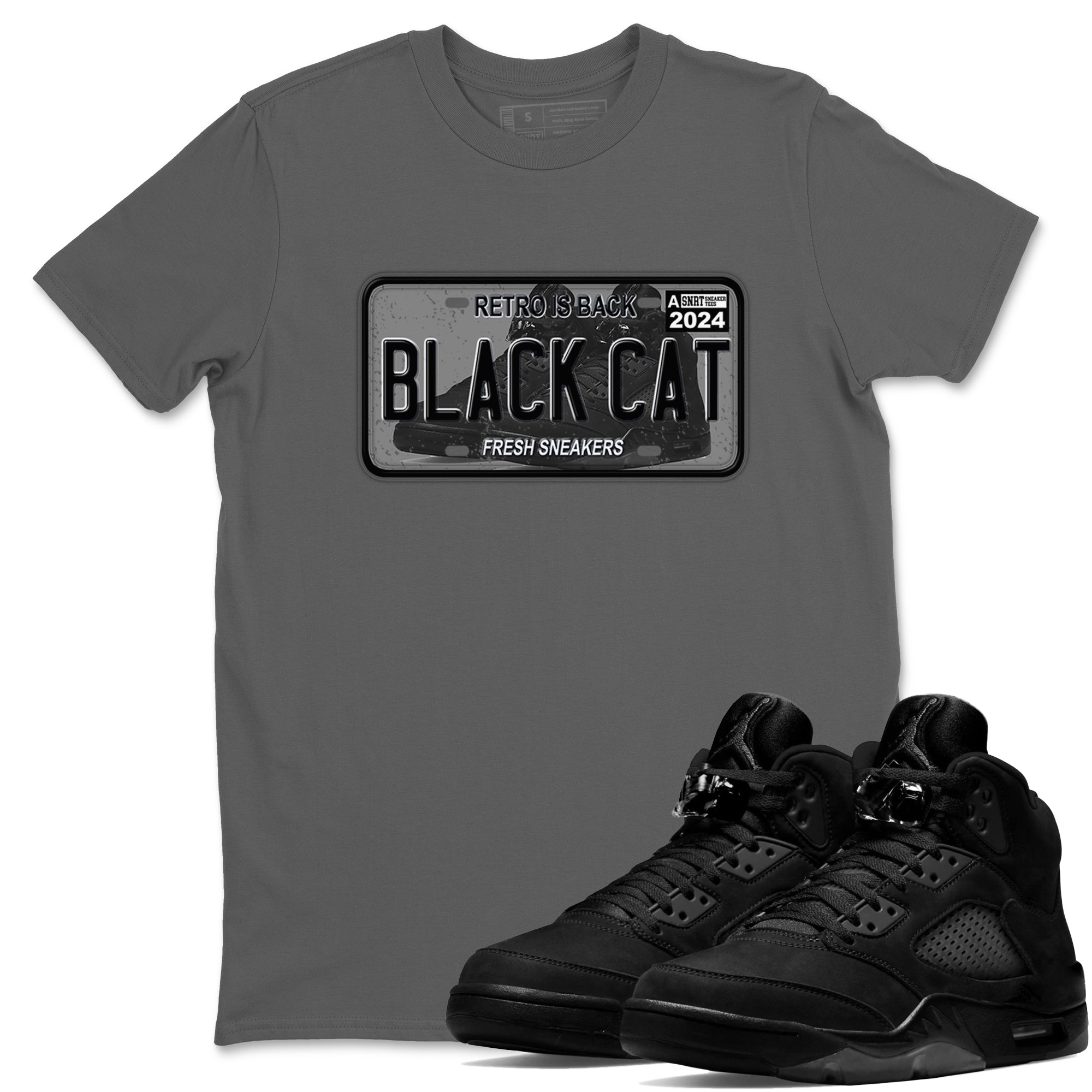 snkmatch Plate snkmatch Tees - Air Jordan 5 Black Cat