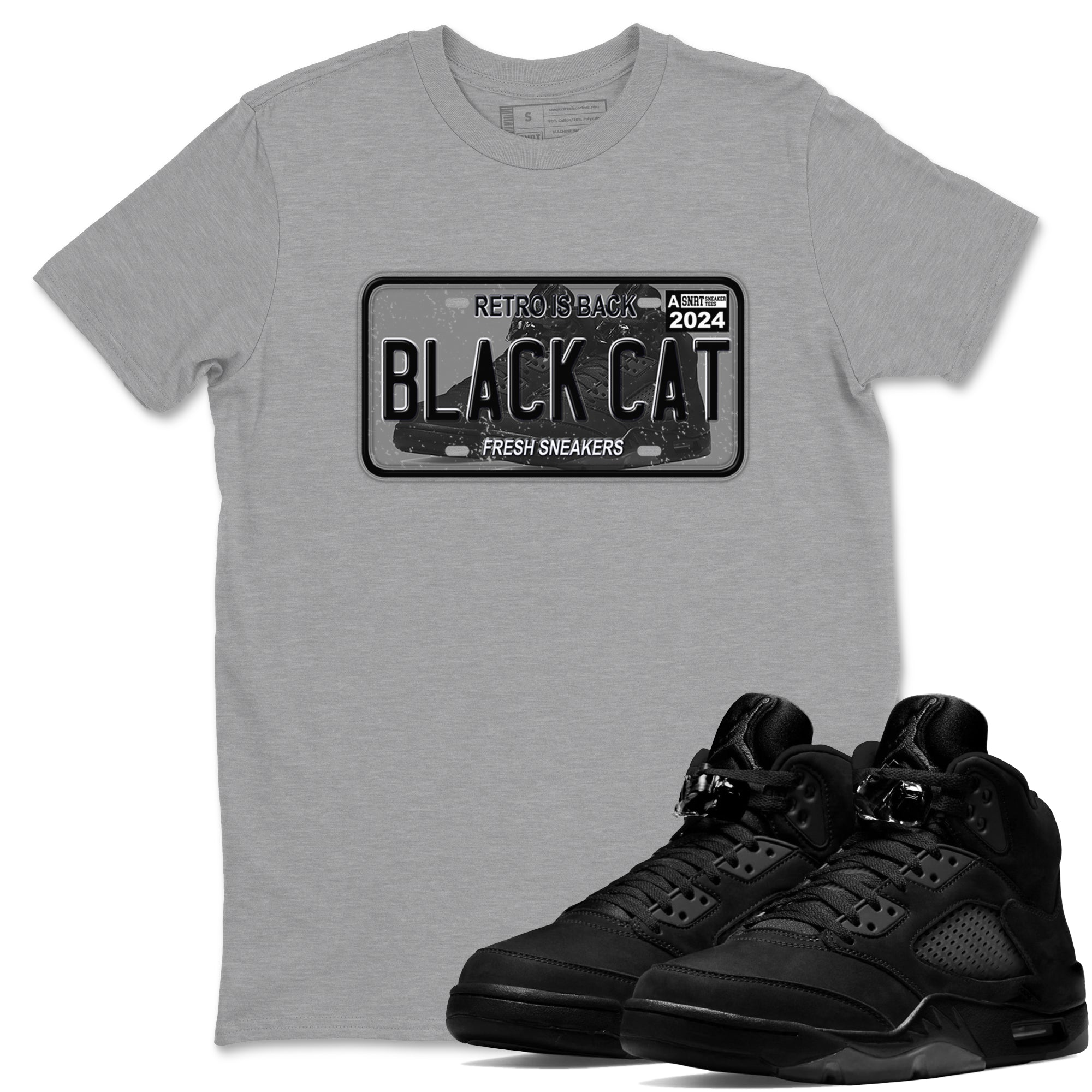 snkmatch Plate snkmatch Tees - Air Jordan 5 Black Cat