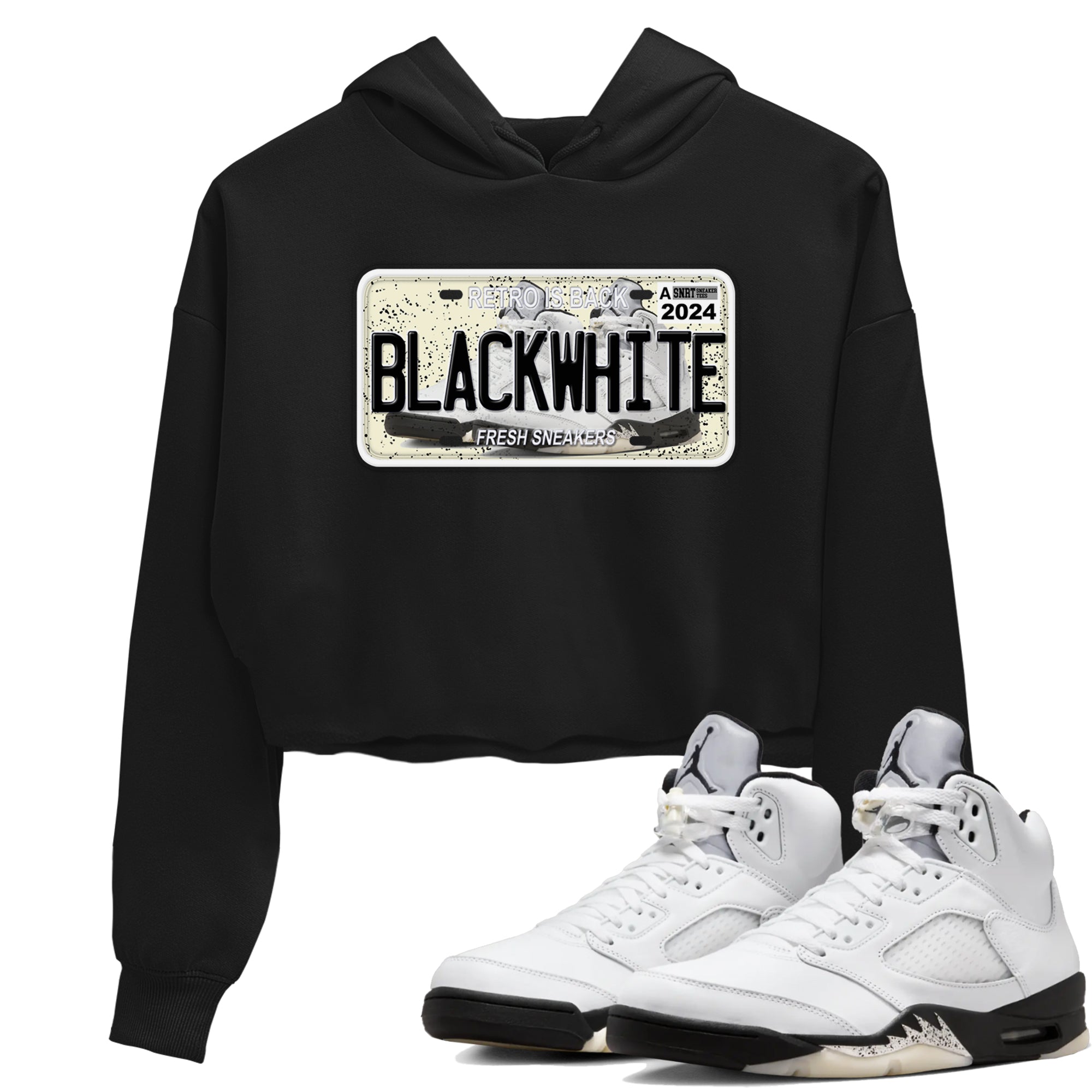 snkmatch Plate snkmatch Women's Top - Air Jordan 5 White Black