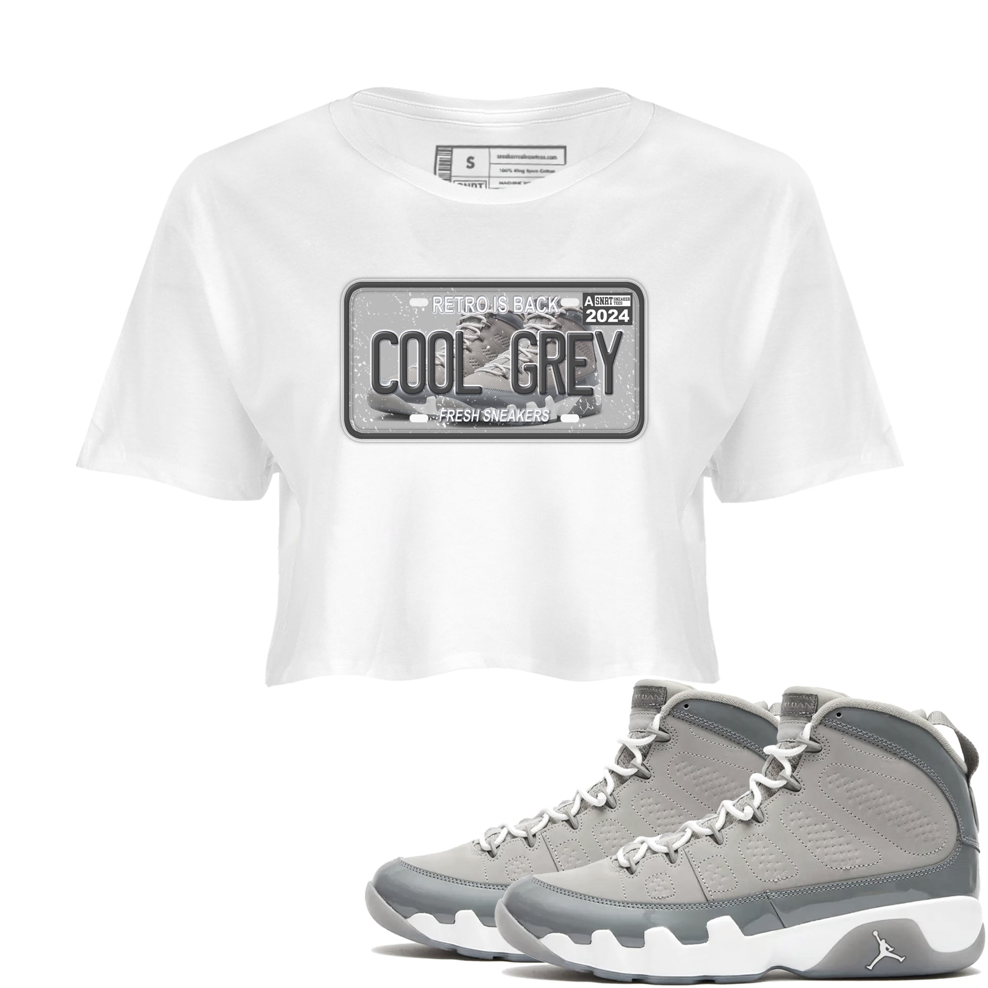 snkmatch Plate snkmatch Women's Top - Air Jordan 9 Cool Grey