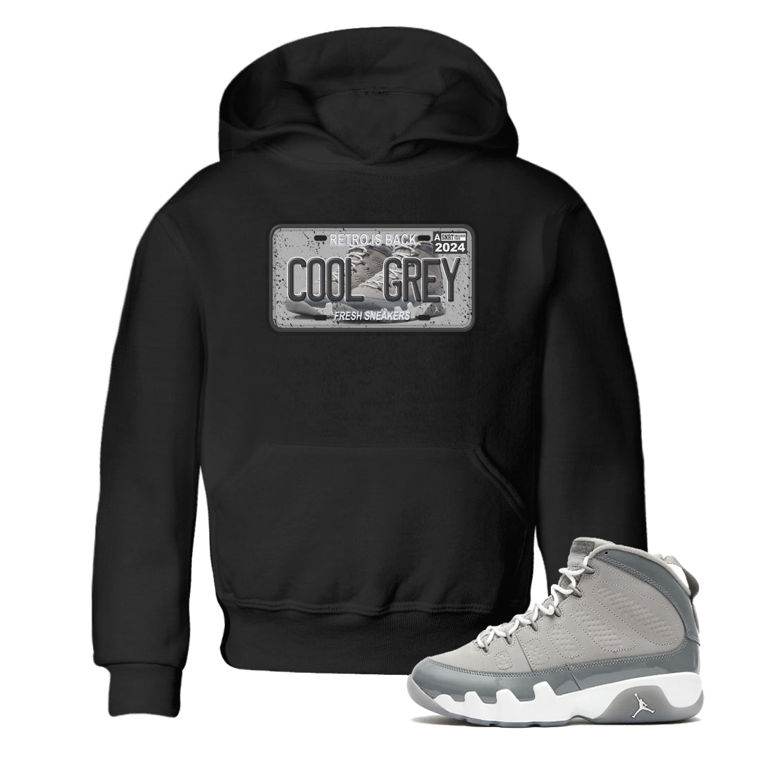snkmatch Plate snkmatch Tees Kids - Air Jordan 9 Cool Grey