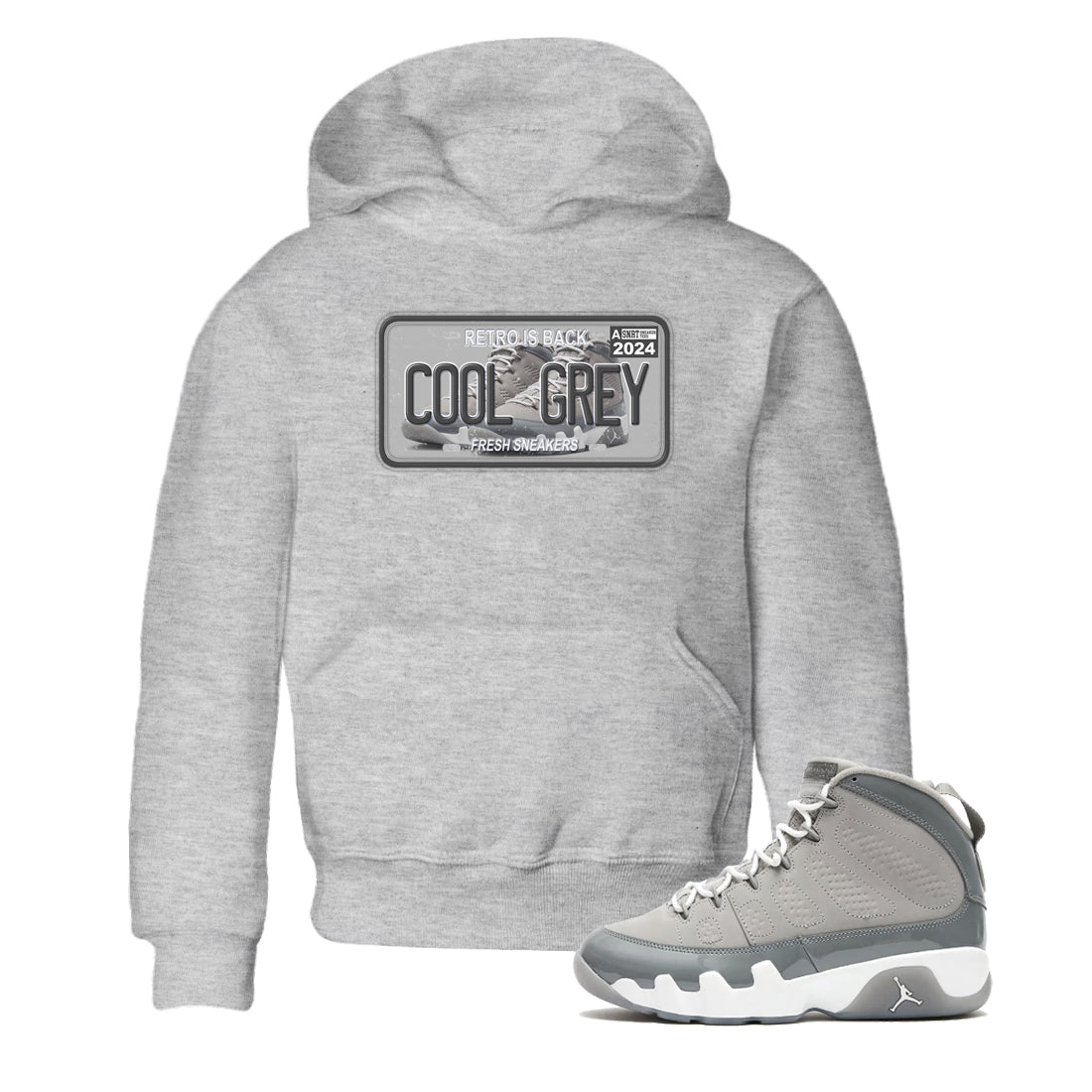 snkmatch Plate snkmatch Tees Kids - Air Jordan 9 Cool Grey