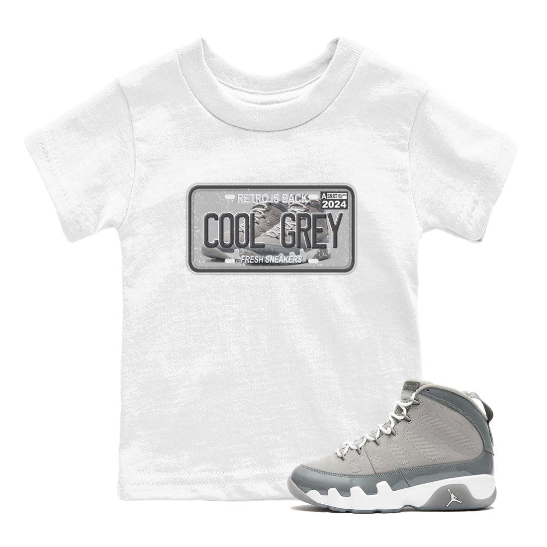 snkmatch Plate snkmatch Tees Kids - Air Jordan 9 Cool Grey