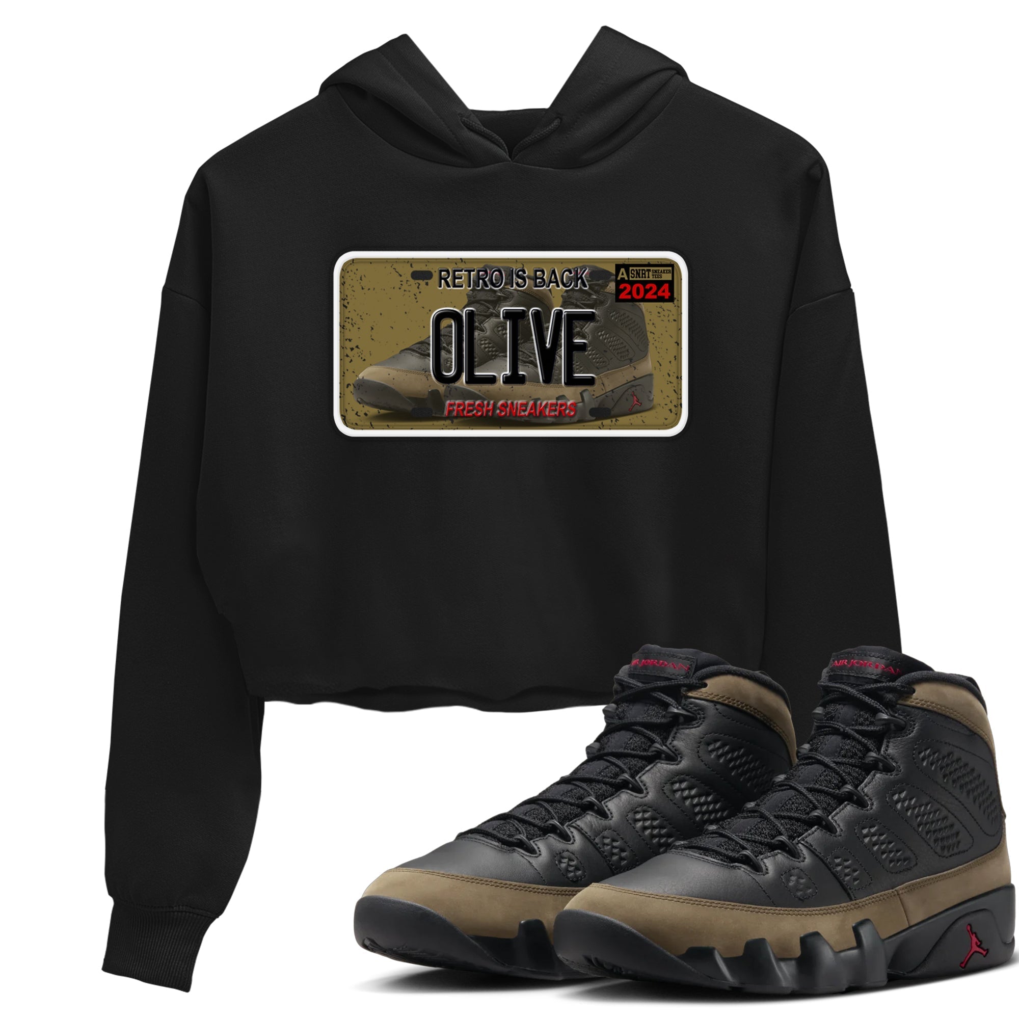 snkmatch Plate snkmatch Women's Top - Air Jordan 9 Olive