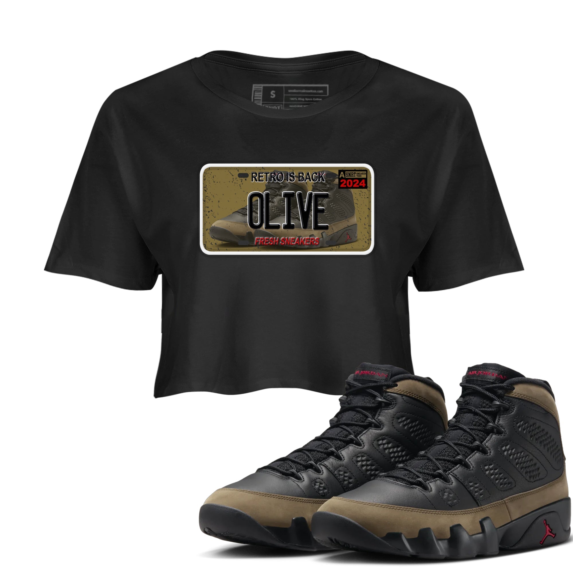 snkmatch Plate snkmatch Women's Top - Air Jordan 9 Olive
