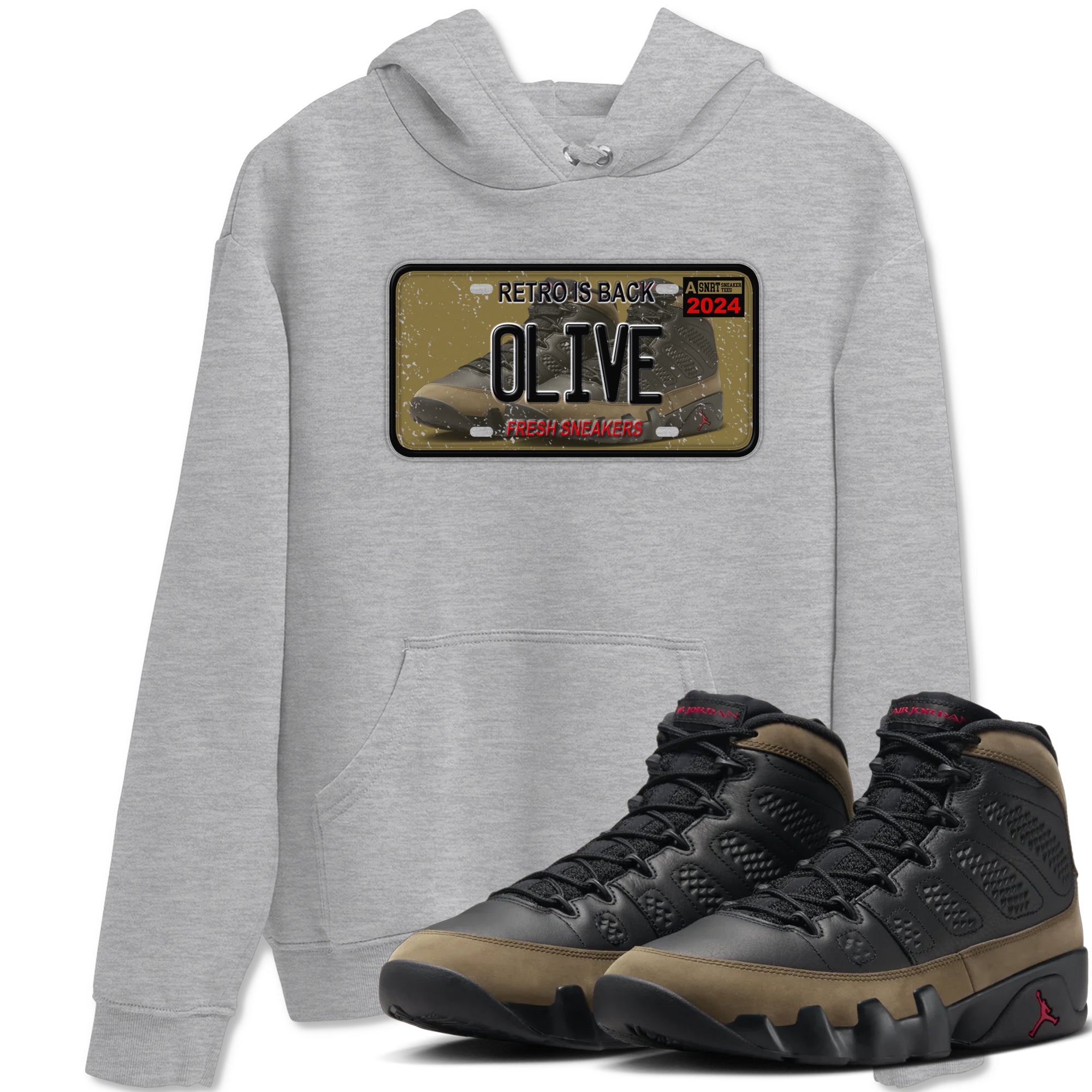 snkmatch Plate snkmatch Tees - Air Jordan 9 Olive