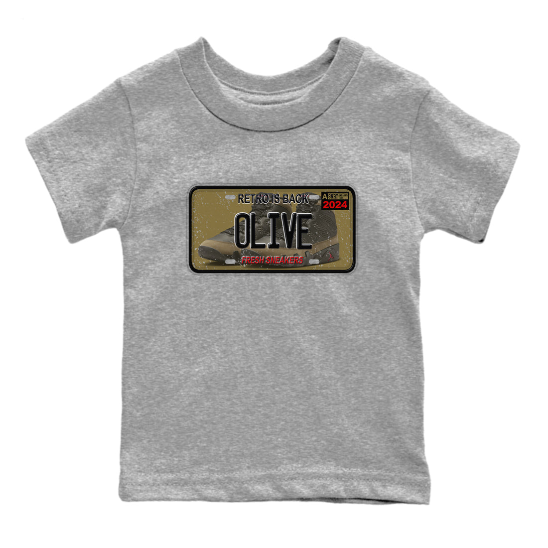snkmatch Plate snkmatch Tees Kids - Air Jordan 9 Olive