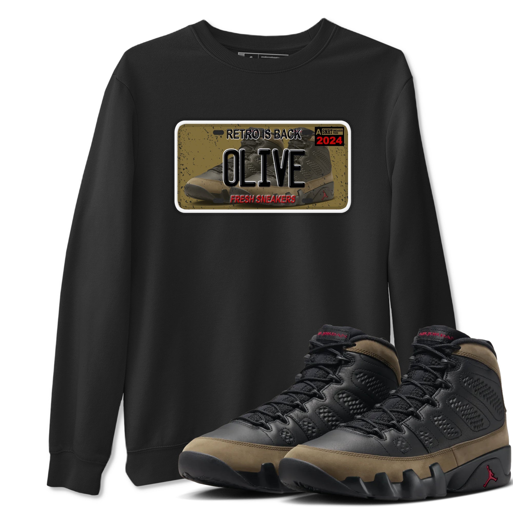 snkmatch Plate snkmatch Tees - Air Jordan 9 Olive