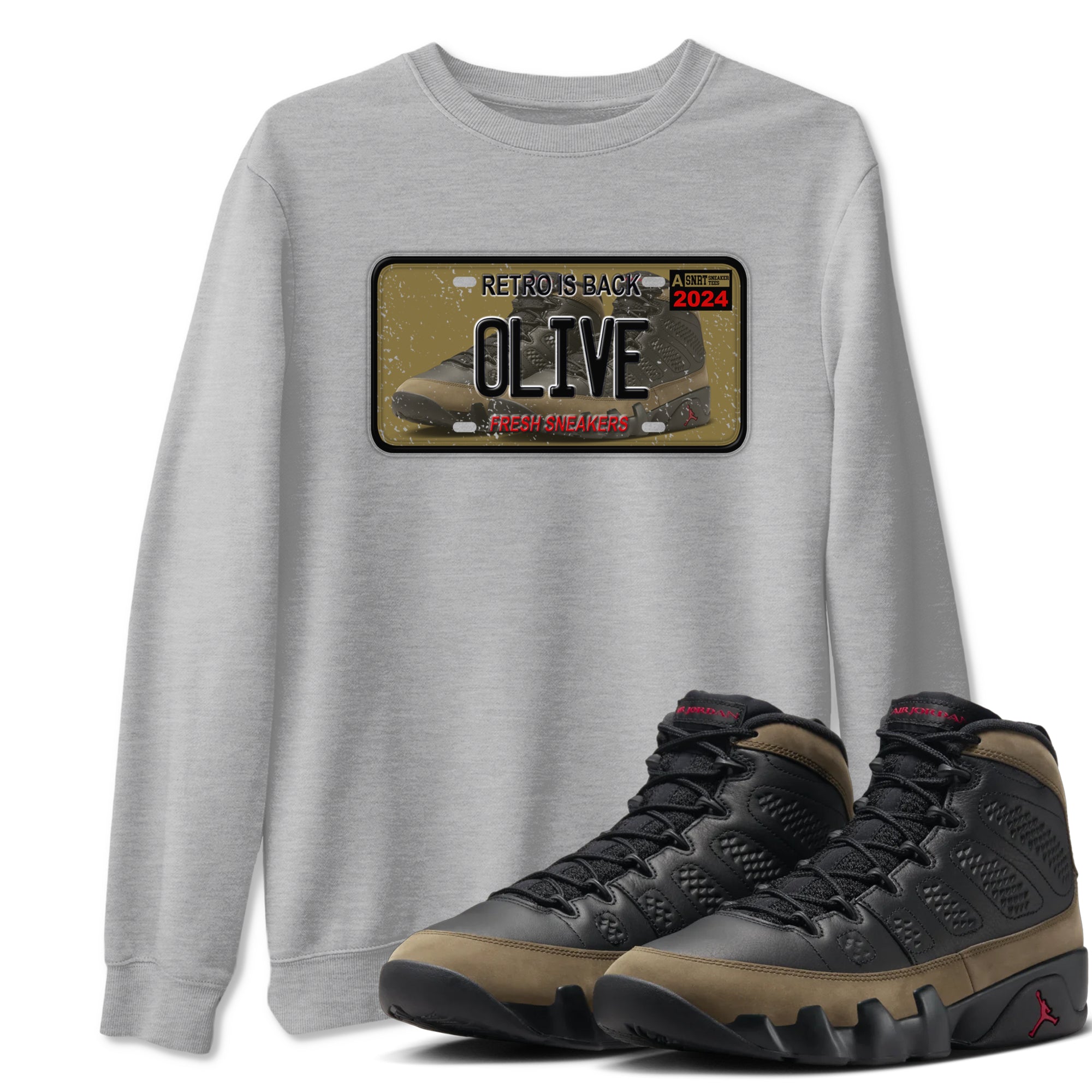 snkmatch Plate snkmatch Tees - Air Jordan 9 Olive