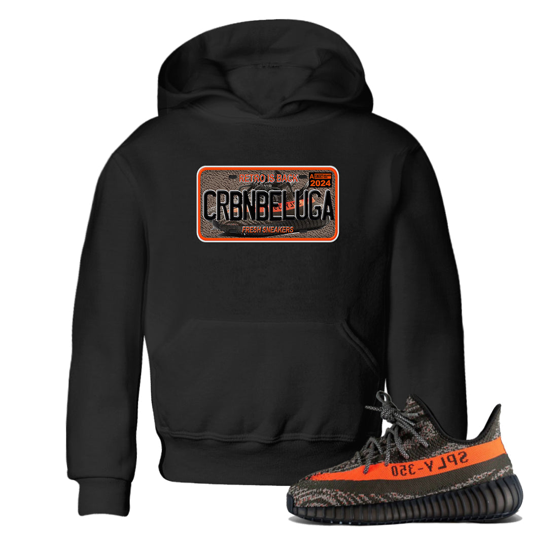 Sneaker Plate SNRT Sneaker Tees Kids - Yeezy 350 Carbon Beluga