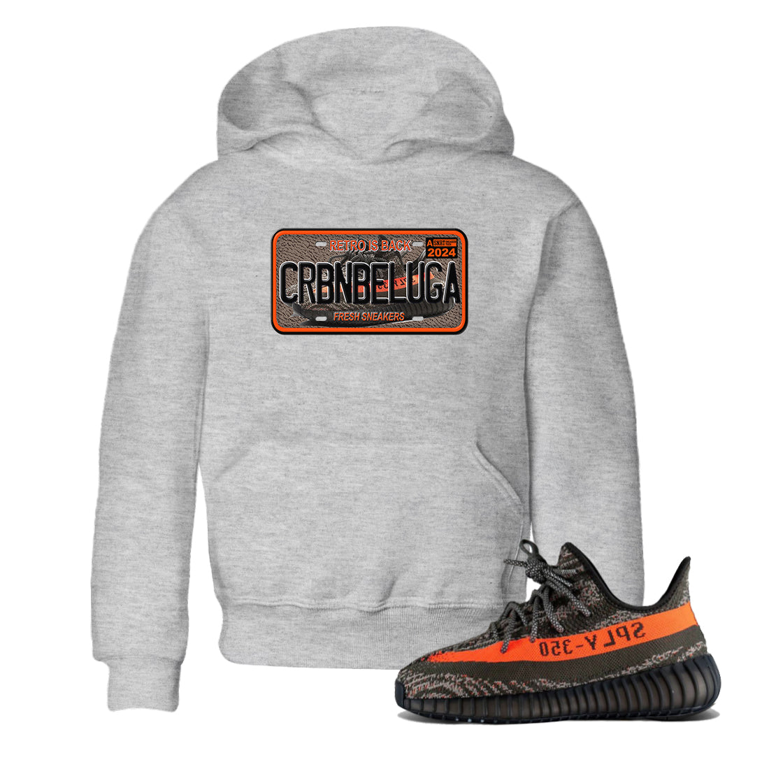 Sneaker Plate SNRT Sneaker Tees Kids - Yeezy 350 Carbon Beluga