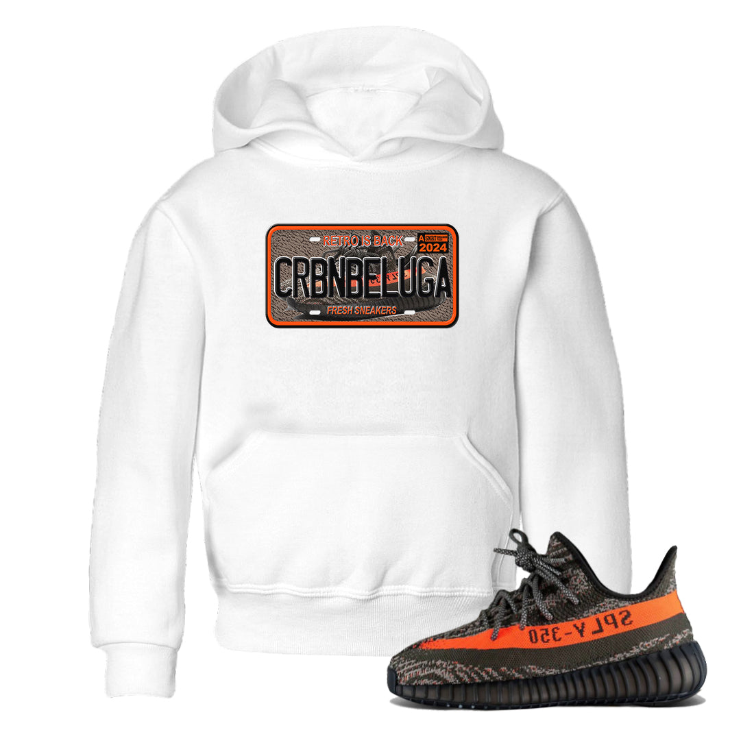 Sneaker Plate SNRT Sneaker Tees Kids - Yeezy 350 Carbon Beluga