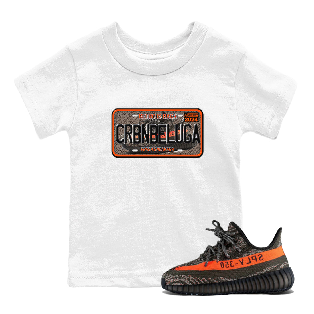 Sneaker Plate SNRT Sneaker Tees Kids - Yeezy 350 Carbon Beluga