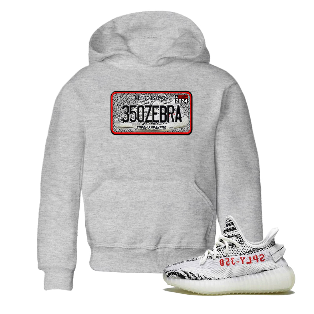 snkmatch Plate snkmatch Tees Kids - Yeezy 350 Zebra