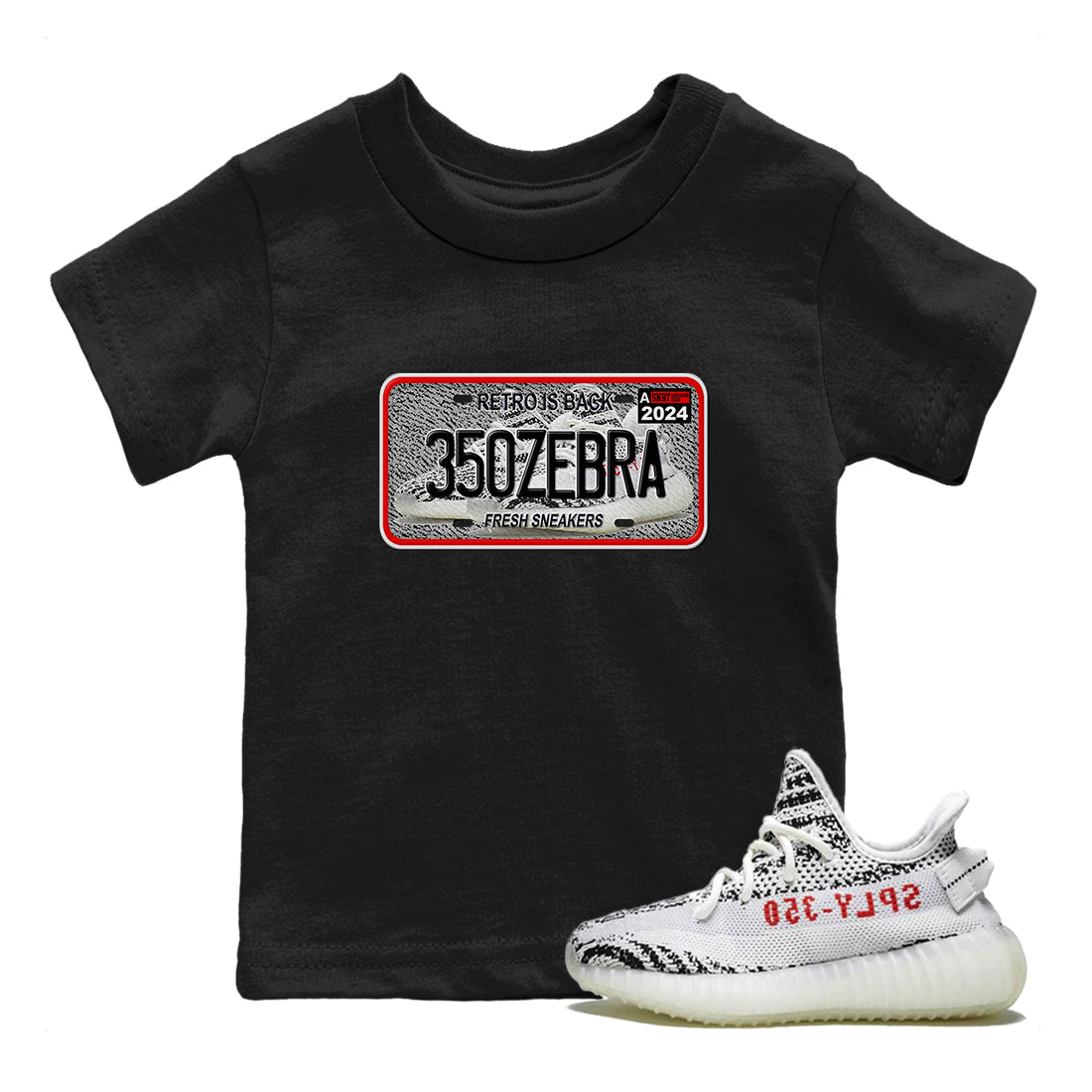 snkmatch Plate snkmatch Tees Kids - Yeezy 350 Zebra