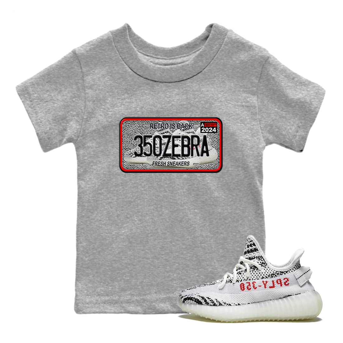 snkmatch Plate snkmatch Tees Kids - Yeezy 350 Zebra
