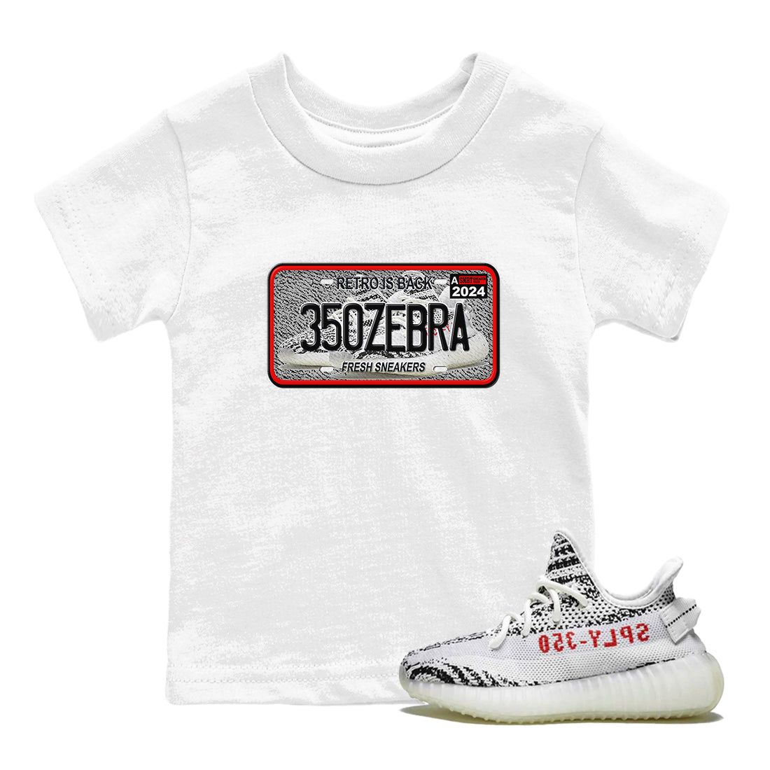 snkmatch Plate snkmatch Tees Kids - Yeezy 350 Zebra