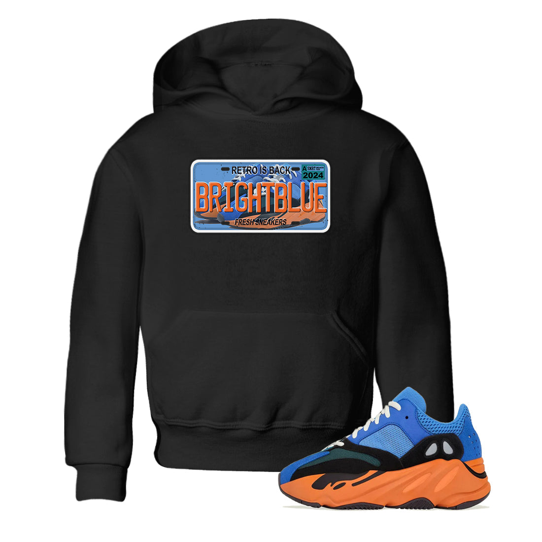 Sneaker Plate SNRT Sneaker Tees Kids - Yeezy 700 Bright Blue